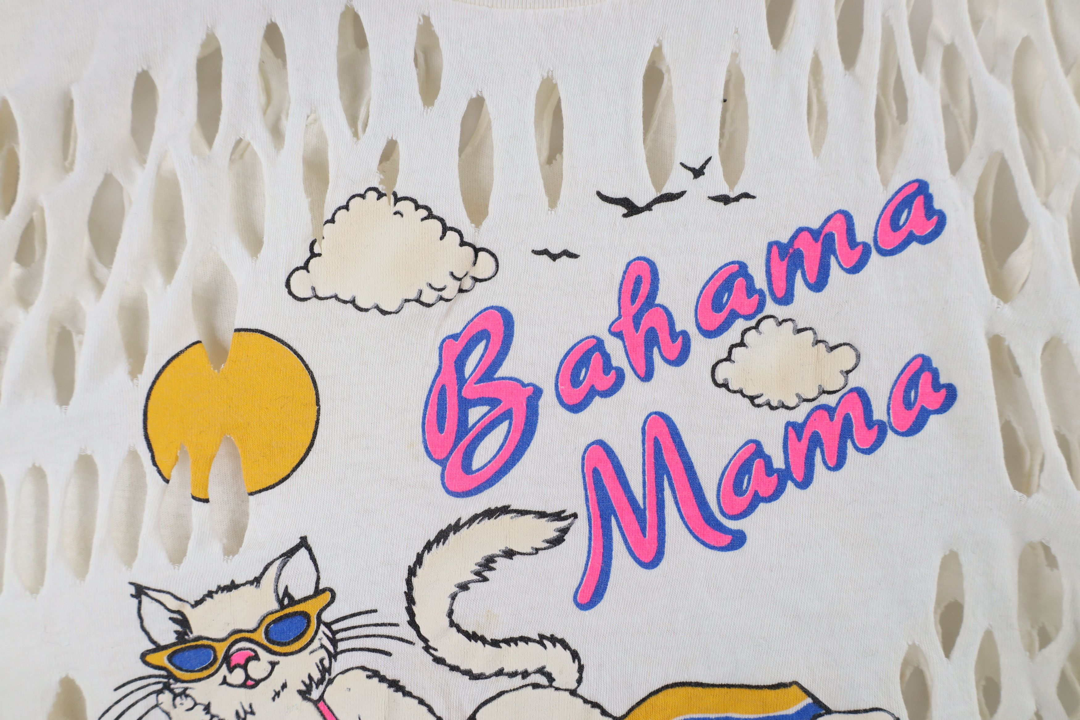Vintage Vintage 90s Streetwear Cat Beach Cut Fringed Beaded T-Shirt Size 3XL / US 20-22 - 5 Thumbnail