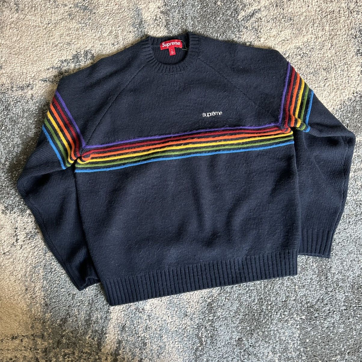 Supreme Supreme multi stripe polo sweater | Grailed