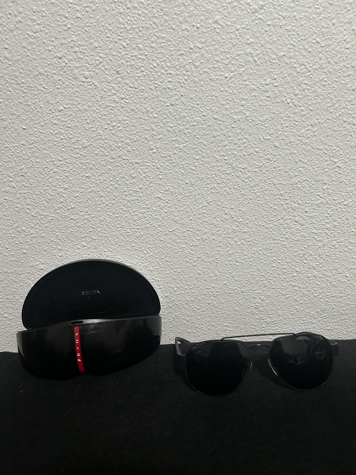 Prada POLARIZED NEW PRADA Linea Rossa Black Grey Sunglasses Size ONE SIZE - 1 Thumbnail