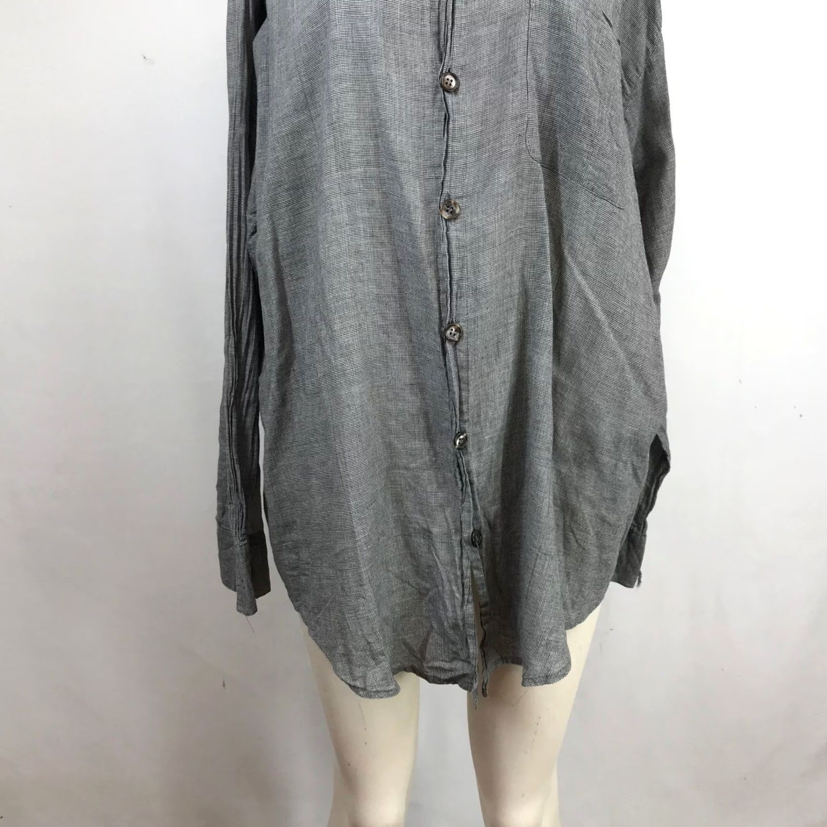 Vintage CP Shades Sausalito Womens Grey Micro Houndstooth Cotton Button Down Shirt XL Size XL / US 12-14 / IT 48-50 - 3 Thumbnail