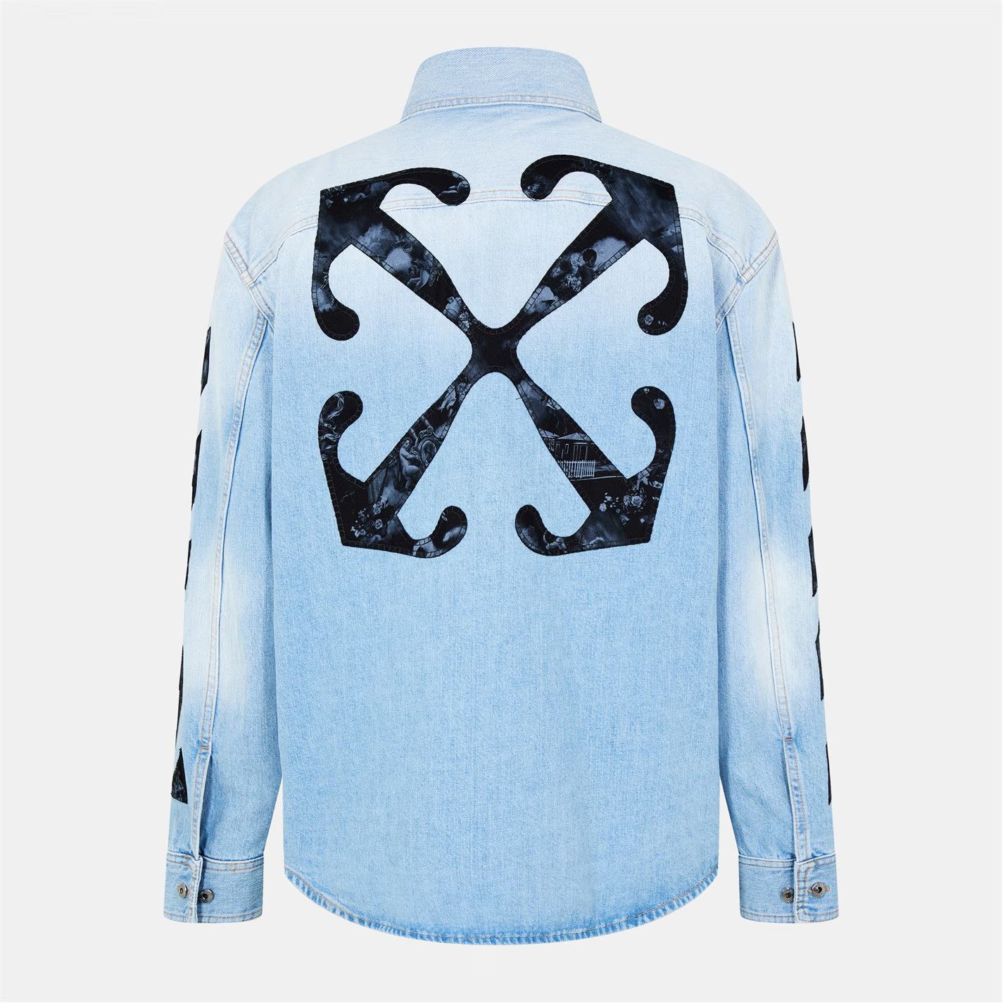 Off-White o1g2r1mq0326 Long Sleeve Denim Shirt in Blue Size US S / EU 44-46 / 1 - 2 Thumbnail