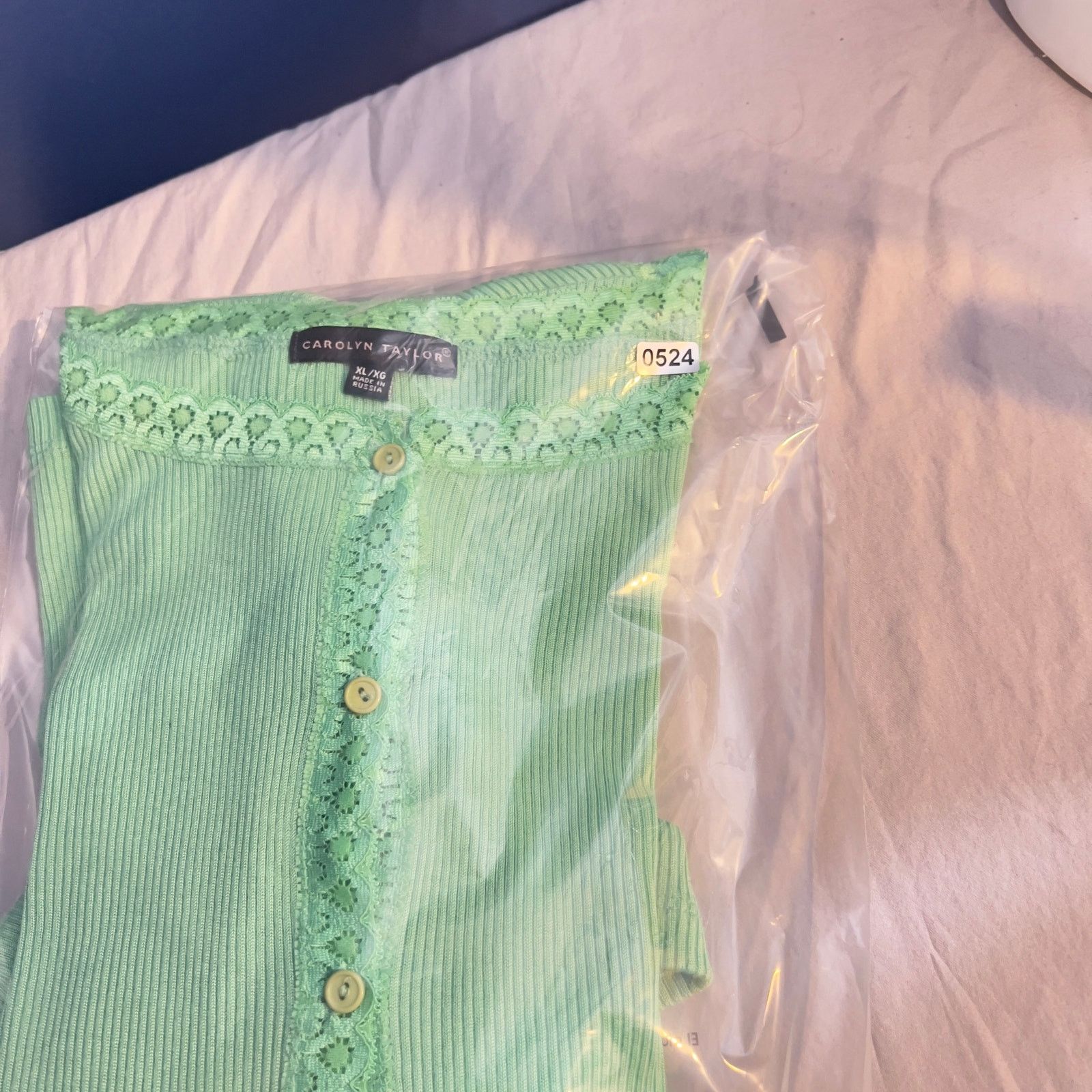 Other Button Up Top Carolyn Taylor Woman's XL Green Lace Trim Size XL / US 12-14 / IT 48-50 - 1 Thumbnail