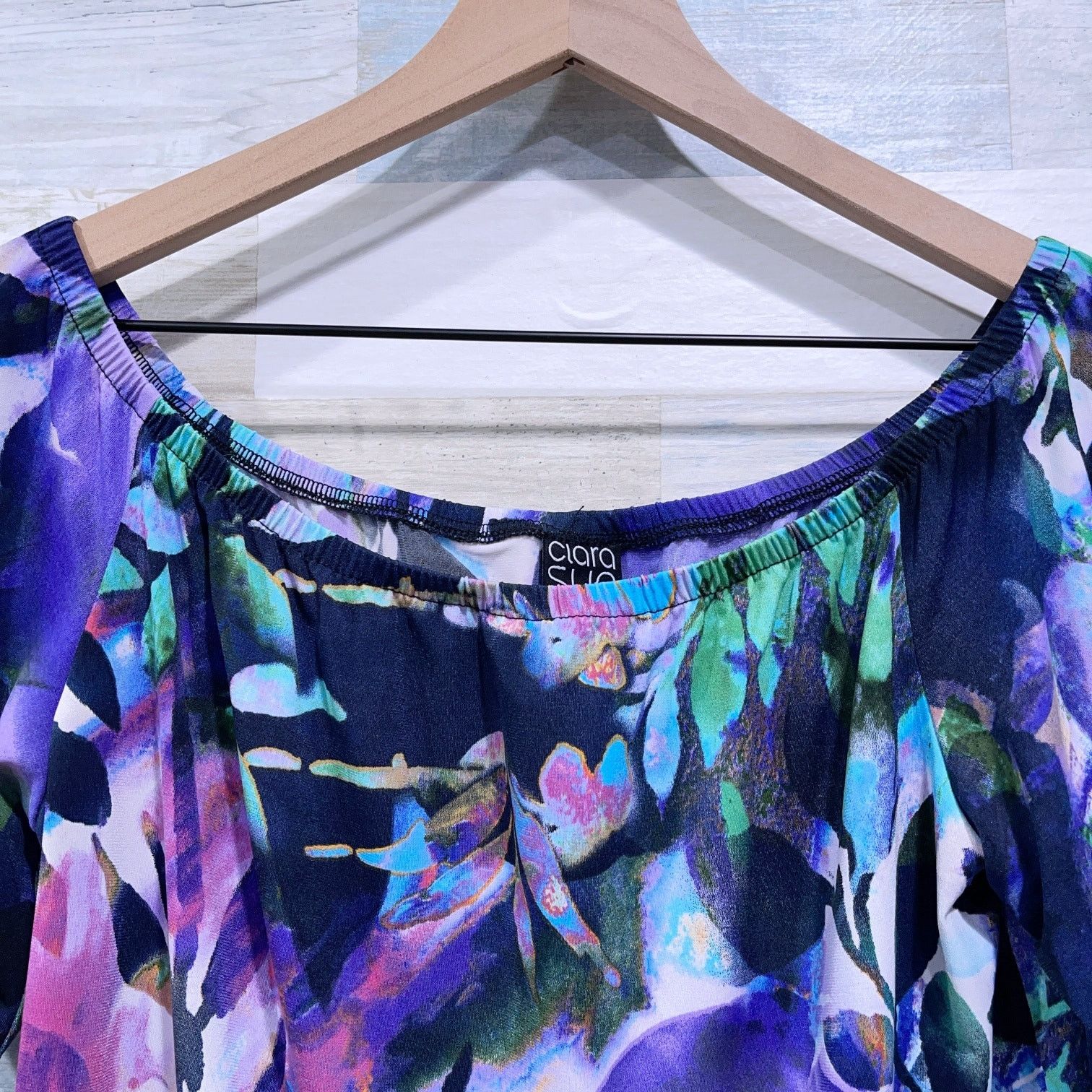 Other Clara Sun Woo Floral Off Shoulder Blouse Purple XS Size XS / US 0-2 / IT 36-38 - 2 Thumbnail