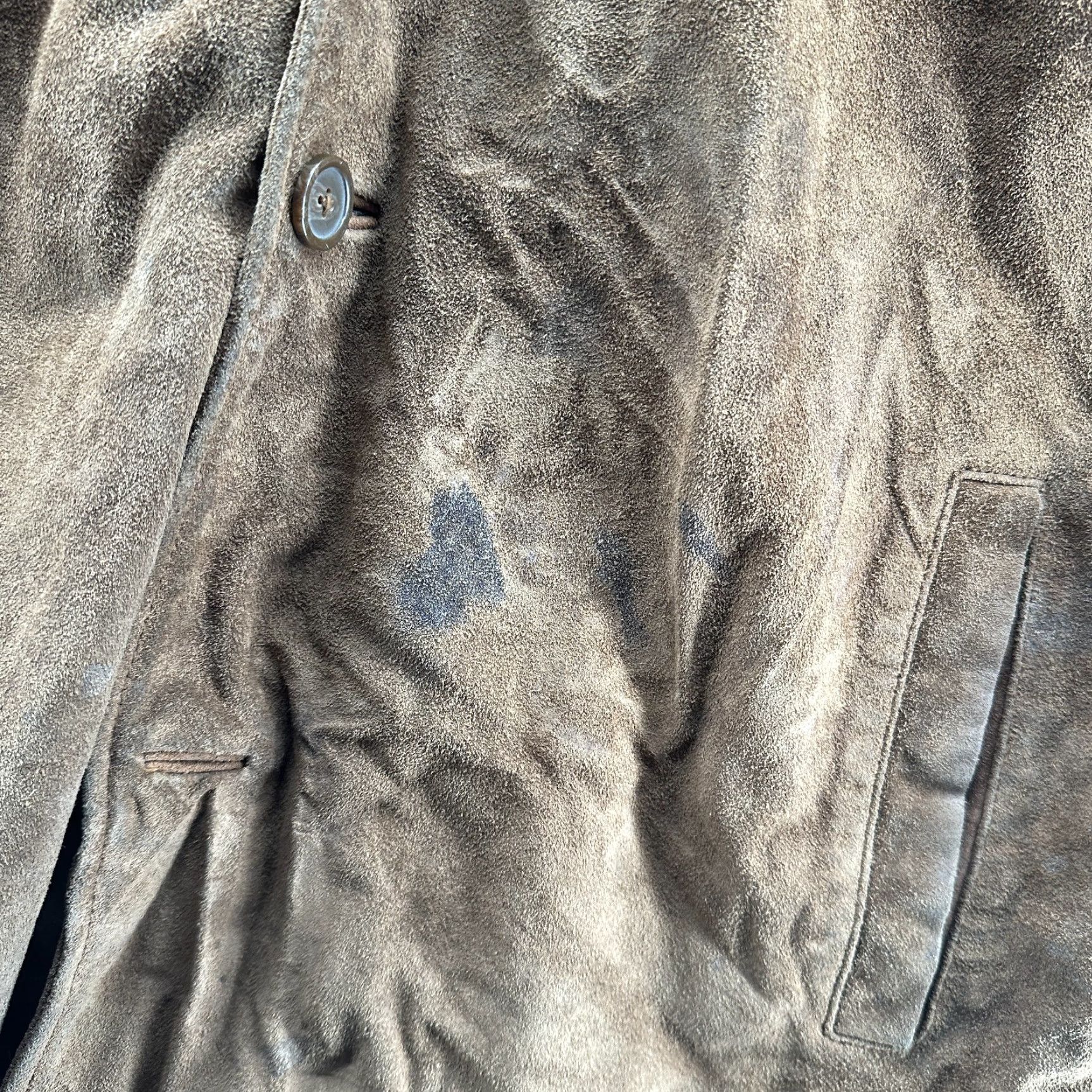 Merona VINTAGE Merona Leather Jacket Cowhide Suede Long Brown Mens L Regular Western Cowboy Quilted Coat Jacket Size US L / EU 52-54 / 3 - 5 Thumbnail