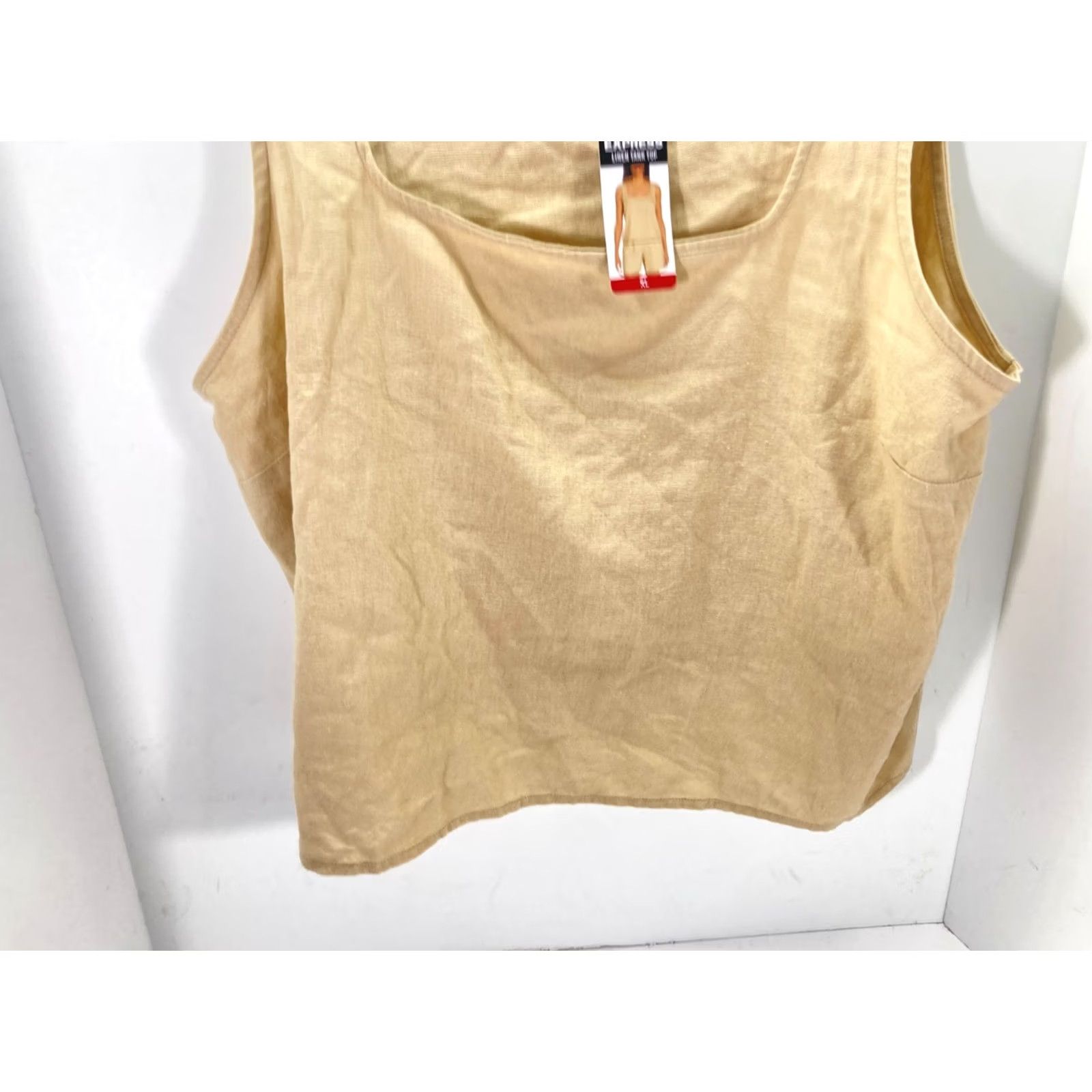 Express Express Linen Tank Top Womens XL Beige Khaki Square Neck Wide Strap NWT Size XL / US 12-14 / IT 48-50 - 3 Thumbnail