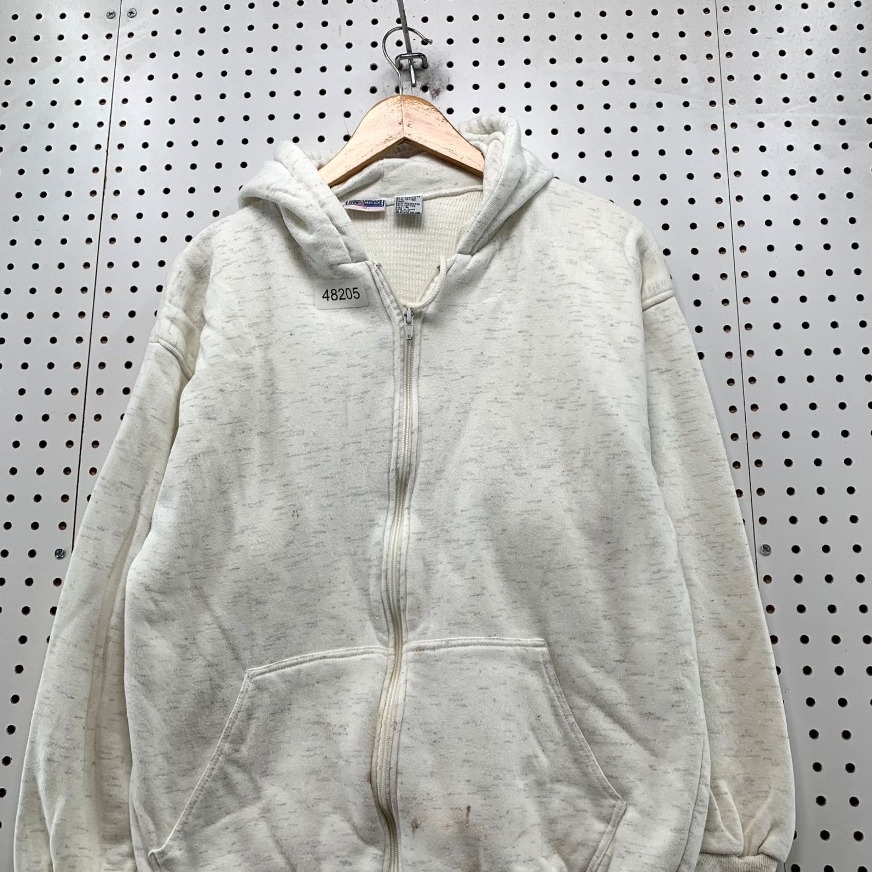 McGregor MacGregor Hoodie Mens Medium White Thermal Lined Heavyweight Vintage Sweatshirt Size US M / EU 48-50 / 2 - 4 Thumbnail
