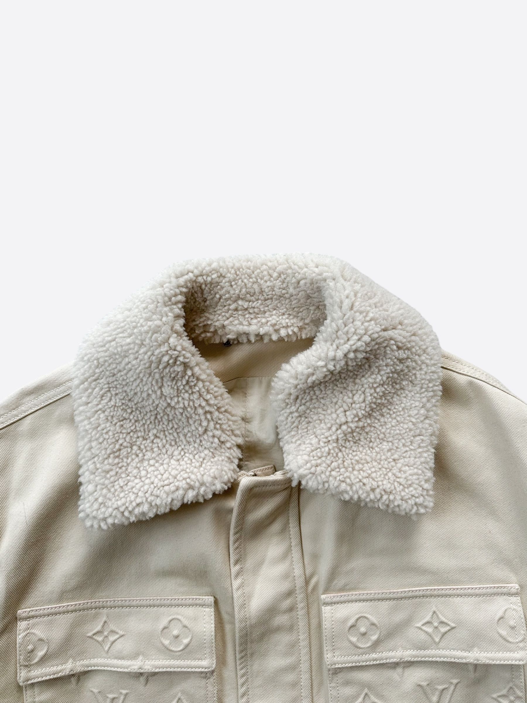 Louis Vuitton Louis Vuitton Beige Monogram Workwear Sherpa Jacket Size US XXL / EU 58 / 5 - 3 Thumbnail