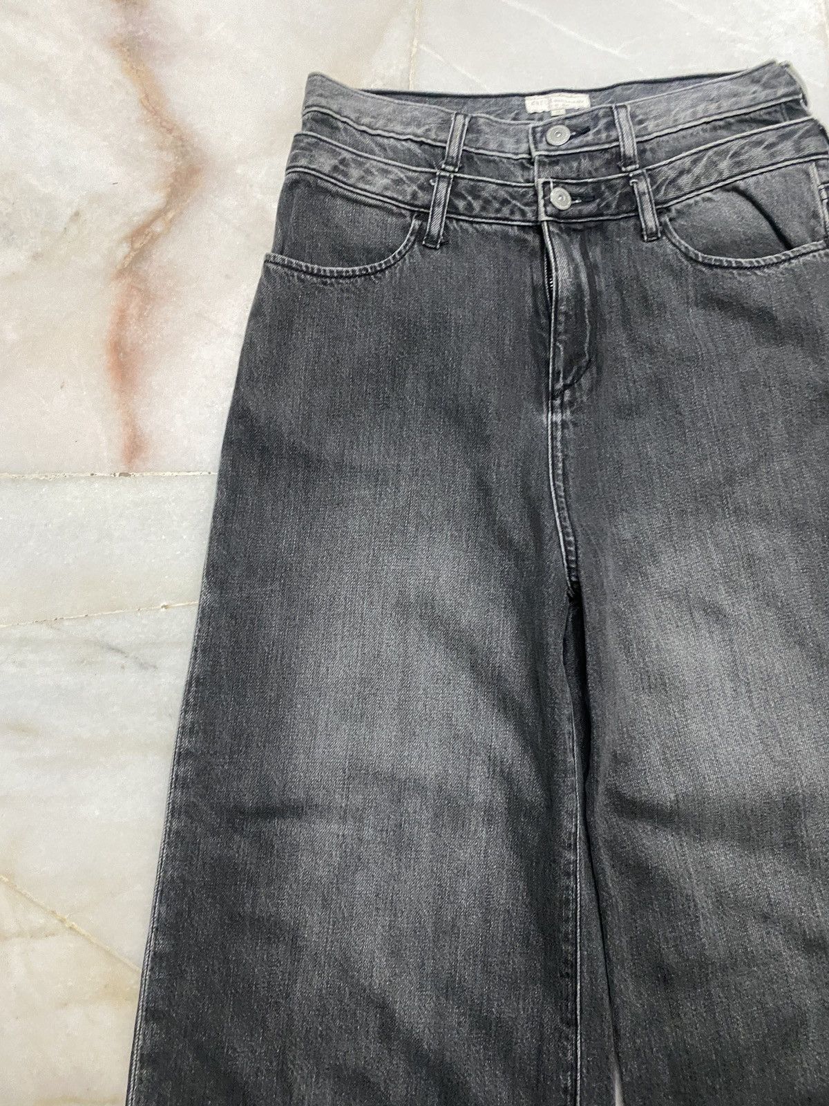 Japanese Brand × Vintage 💥Baggy💥Vintage 90s Style earth Double waist wash Distress Size US 28 / EU 44 - 4 Thumbnail