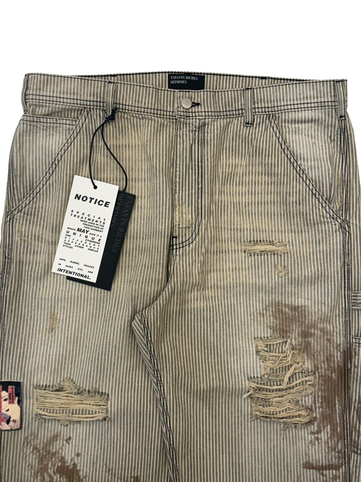 Enfants Riches Deprimes ERD Hickory Striped Paint Carpenter Pants Shuji Version Size US 36 / EU 52 - 7 Thumbnail