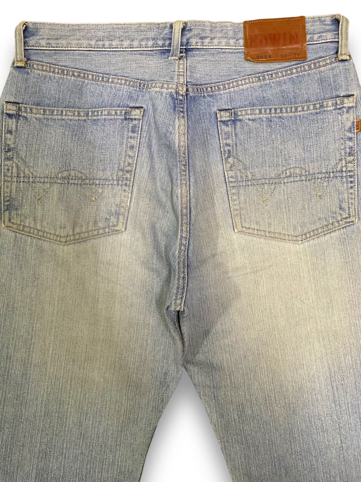 Edwin Vintage Edwin 505X Selvedge Mud Wash Baggy Distressed Jeans Size US 33 - 18 Thumbnail