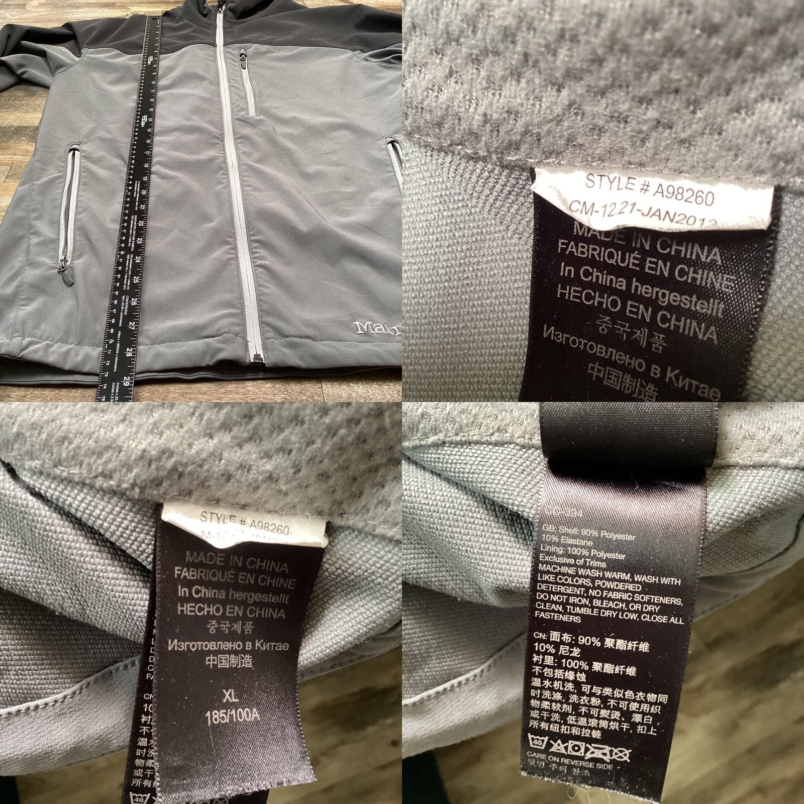 Marmot Marmot M3 Tempo Jacket Men XL Gray Two Tone Full Zip Soft Shell Outdoor Hiking Size US XL / EU 56 / 4 - 9 Thumbnail