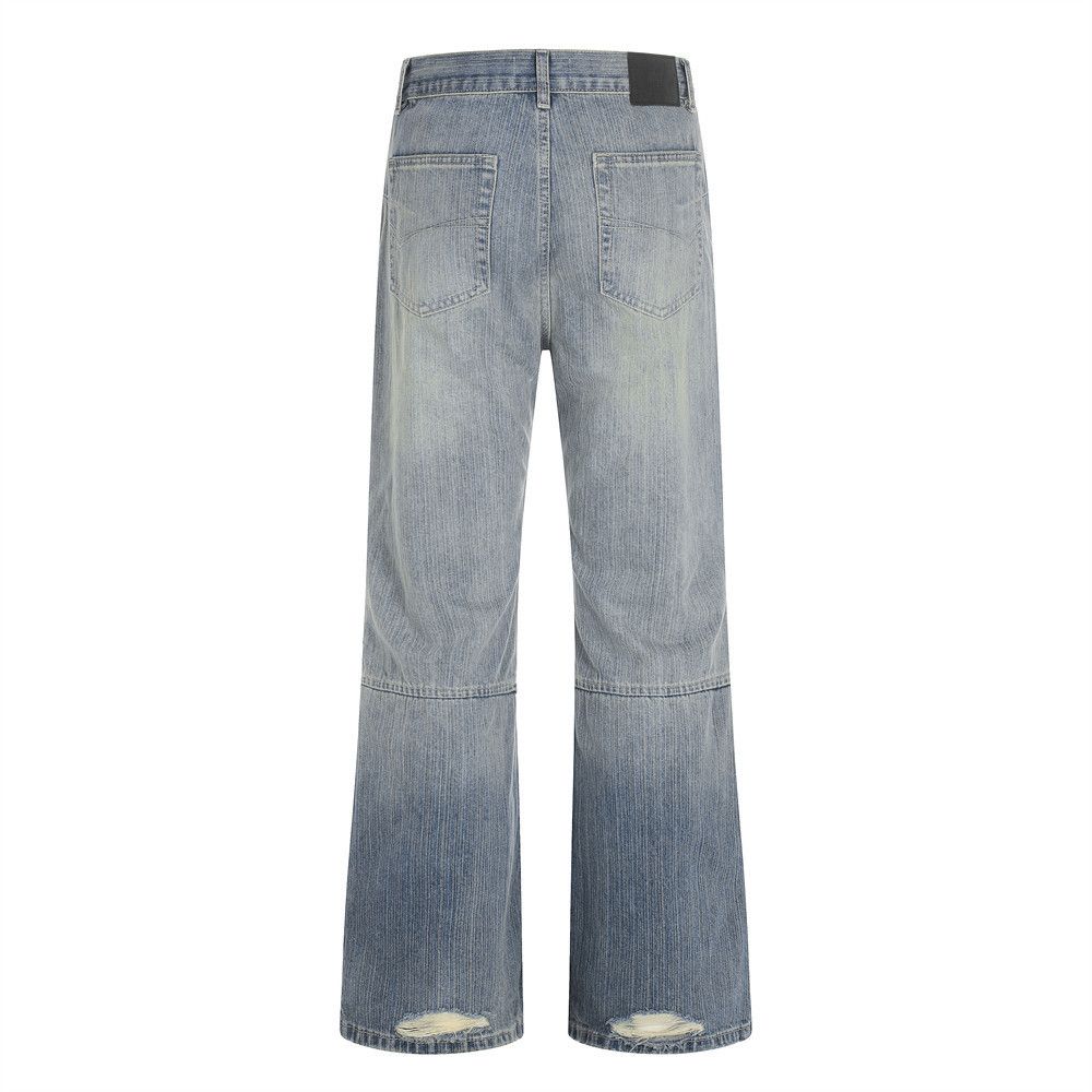 Japanese Brand Retro punk distressed patchwork flared washed gradient jeans Size US 32 / EU 48 - 2 Thumbnail