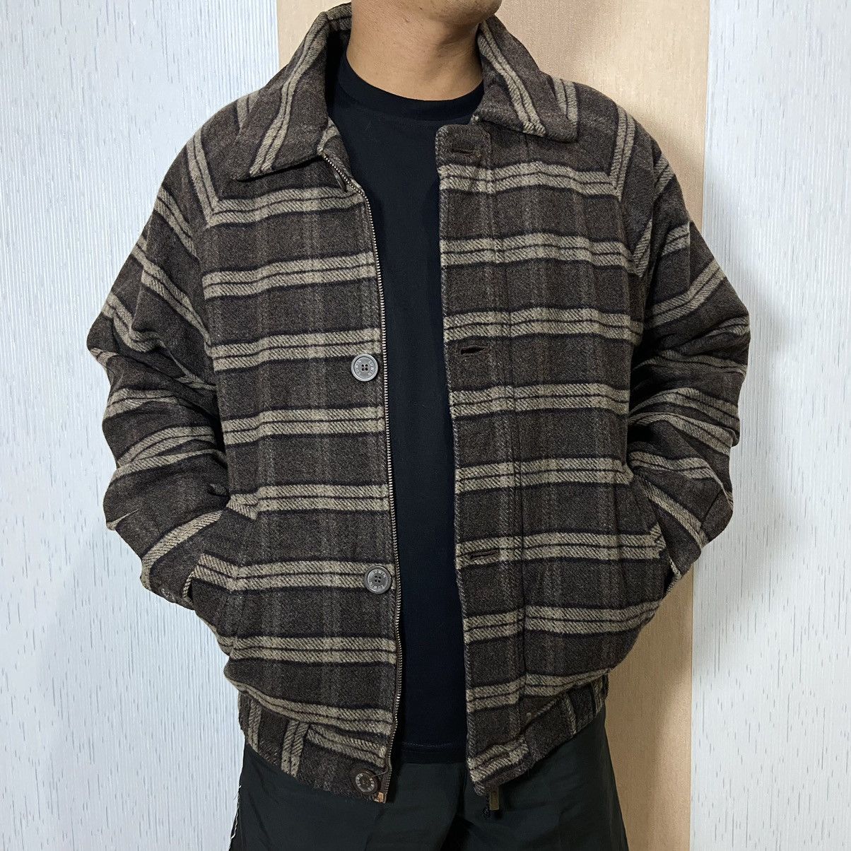 Japanese Brand Vintage EDWIN Wool Work Jacket Boxy Fit Size US XL / EU 56 / 4 - 3 Thumbnail