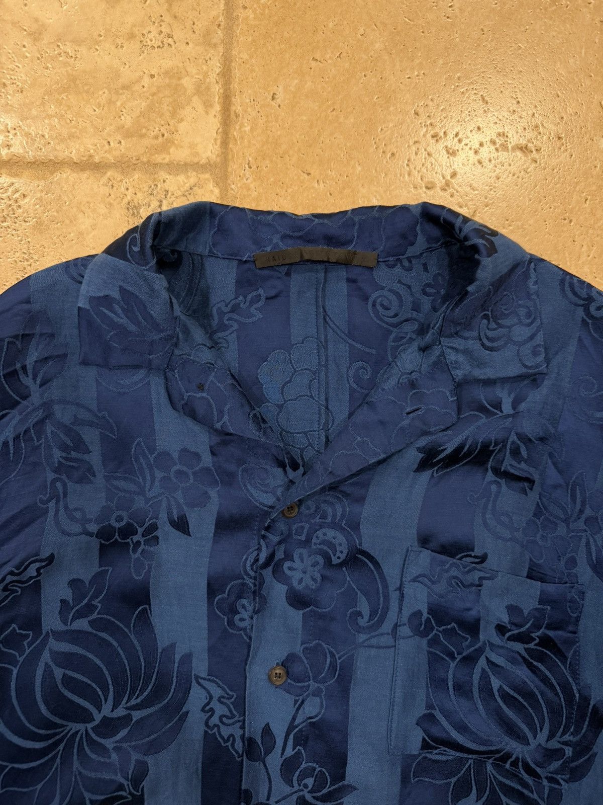 Haider Ackermann Haider Ackermann Floral Brocade Viscoe Blend Blue Shirt Size US S / EU 44-46 / 1 - 9 Thumbnail