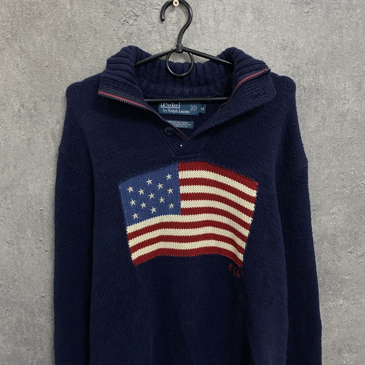 Polo Ralph Lauren Vintage Polo Ralph Lauren USA Flag 1/4 Zip Sweater Size US L / EU 52-54 / 3 - 5 Thumbnail