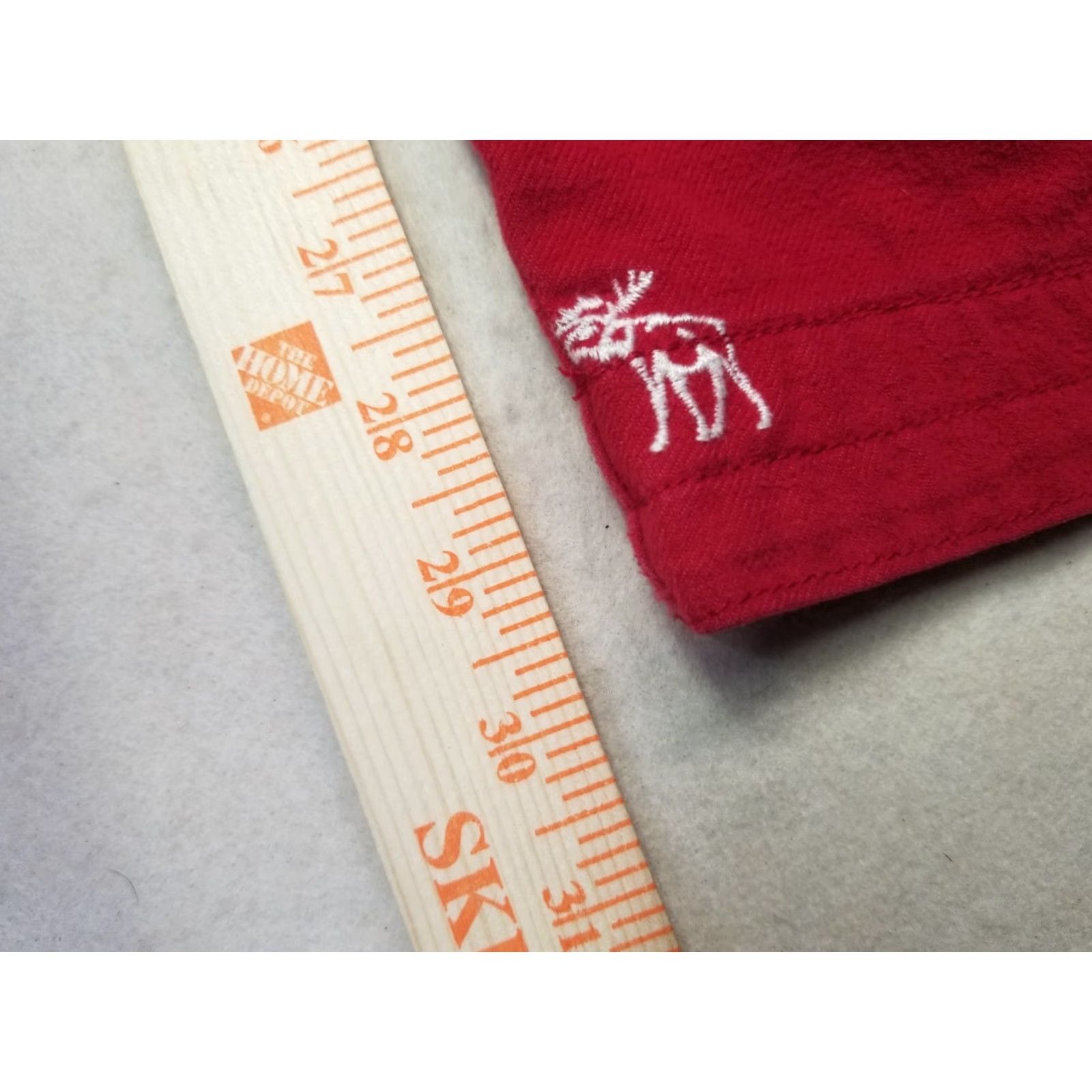 Abercrombie & Fitch VINTAGE Abercrombie & Fitch Moose Logo Print Flannel PJ Pants L Men Red Cotton Size US 33 - 5 Thumbnail