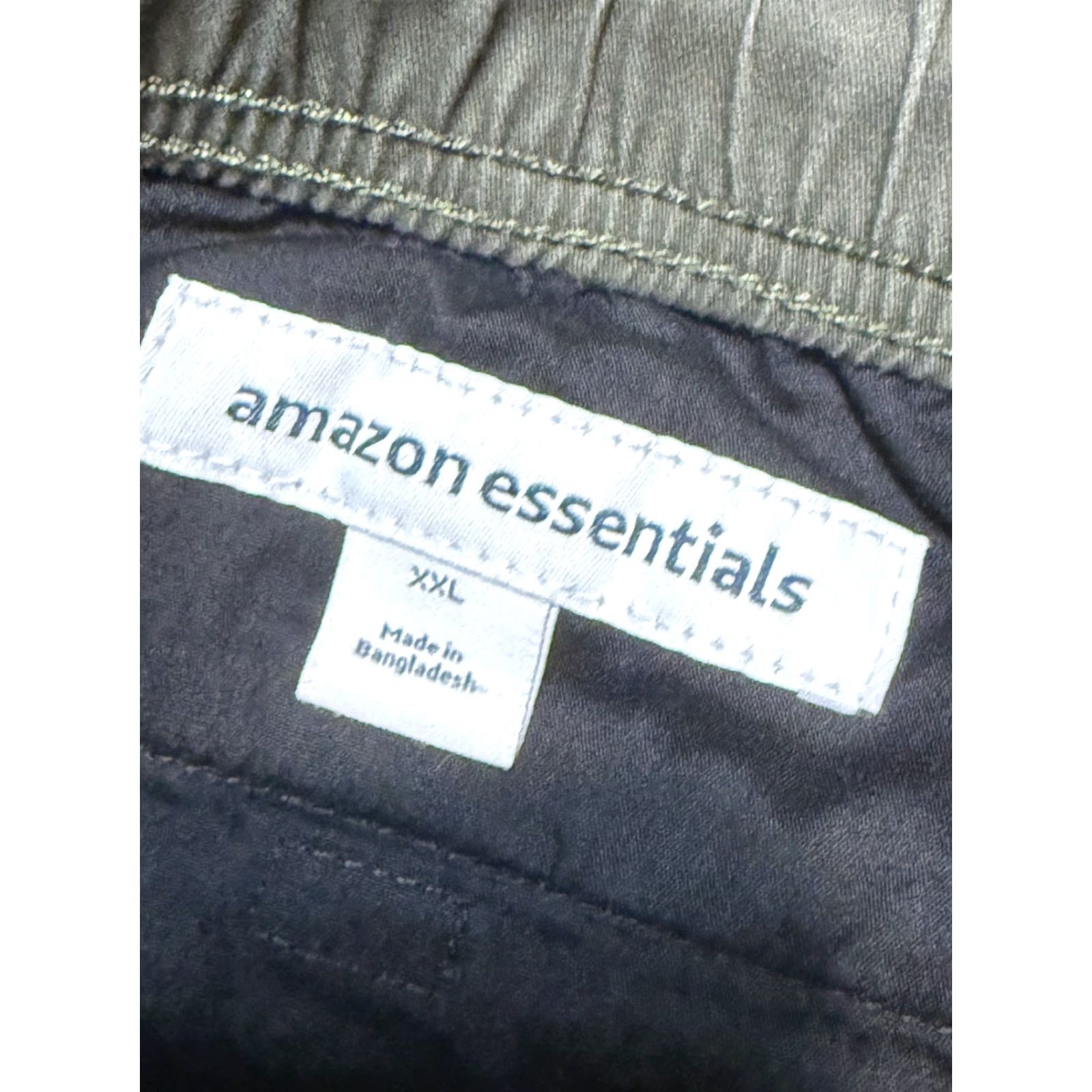 Essentials Amazon Essential Shorts Mens 2XL Cargo Solid Green Tie Waist Pockets Casual Summer Spring Fall Mens Size US 39 - 6 Thumbnail