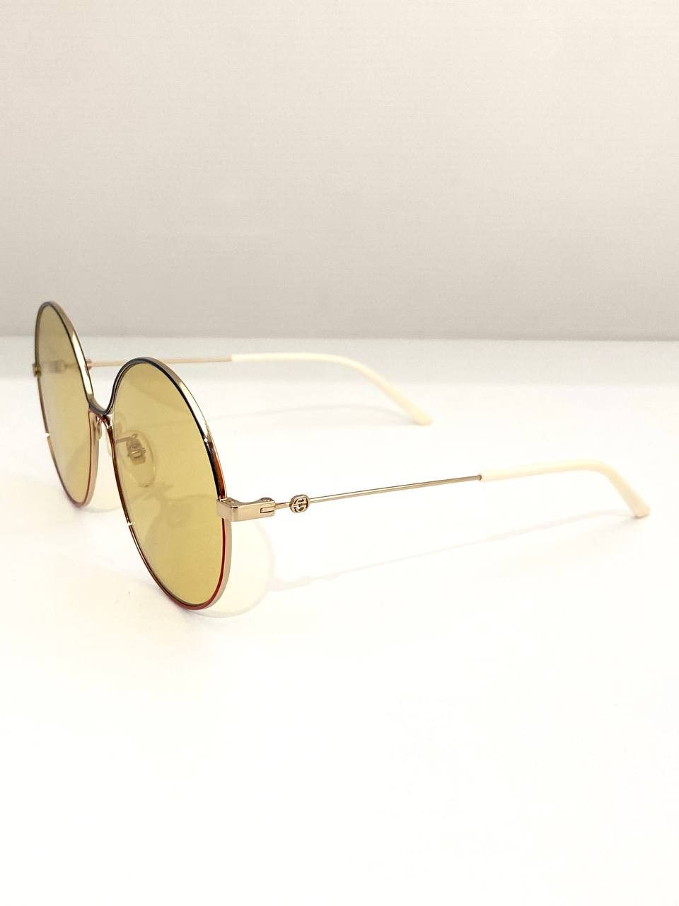 Gucci Gucci GG Logo Oversized Mirrored Gold Round Metal Sunglasses Size ONE SIZE - 7 Thumbnail