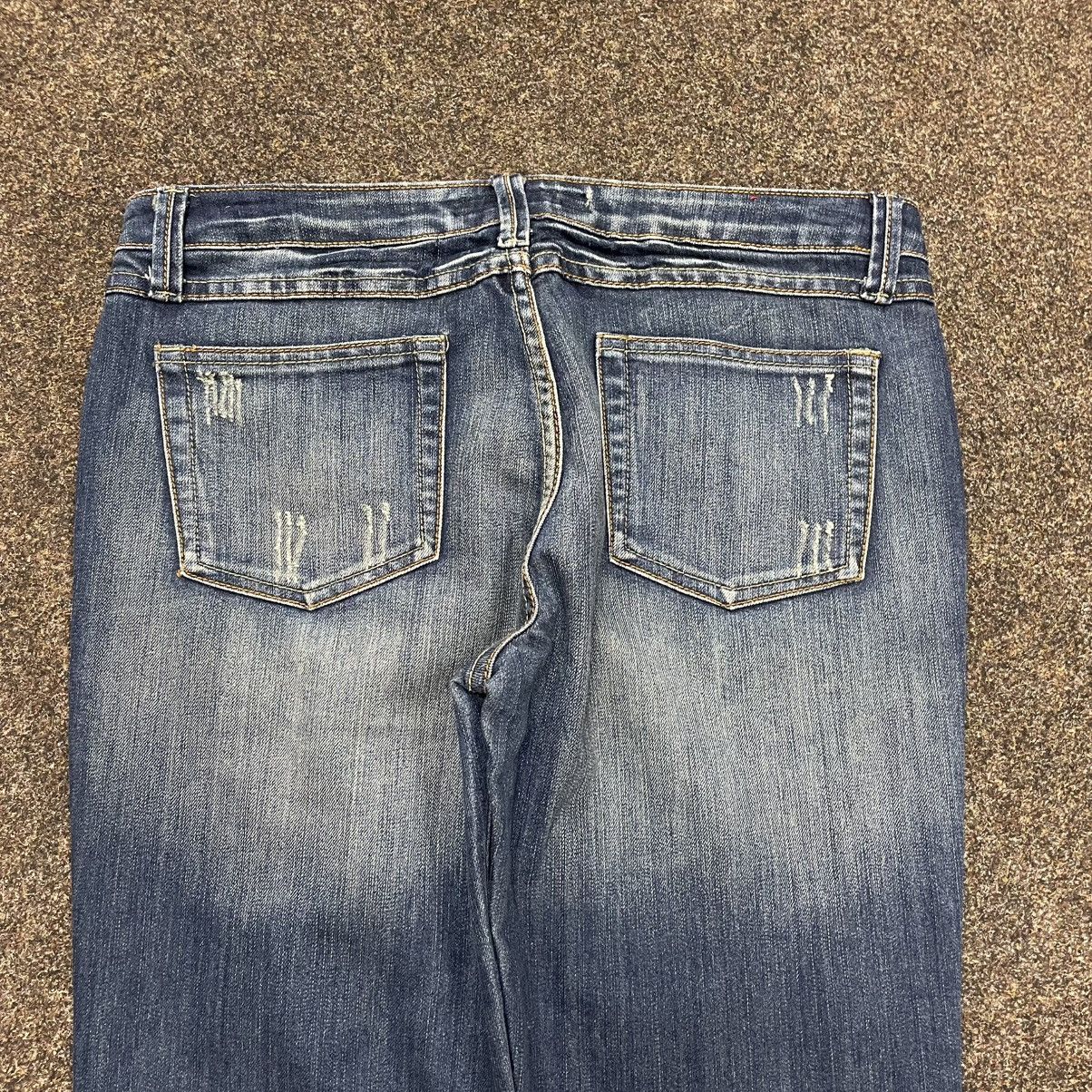 Vintage Vintage Y2K Flared Distressed Jeans Thrashed Skate Logo 32 Size US 32 / EU 48 - 2 Thumbnail