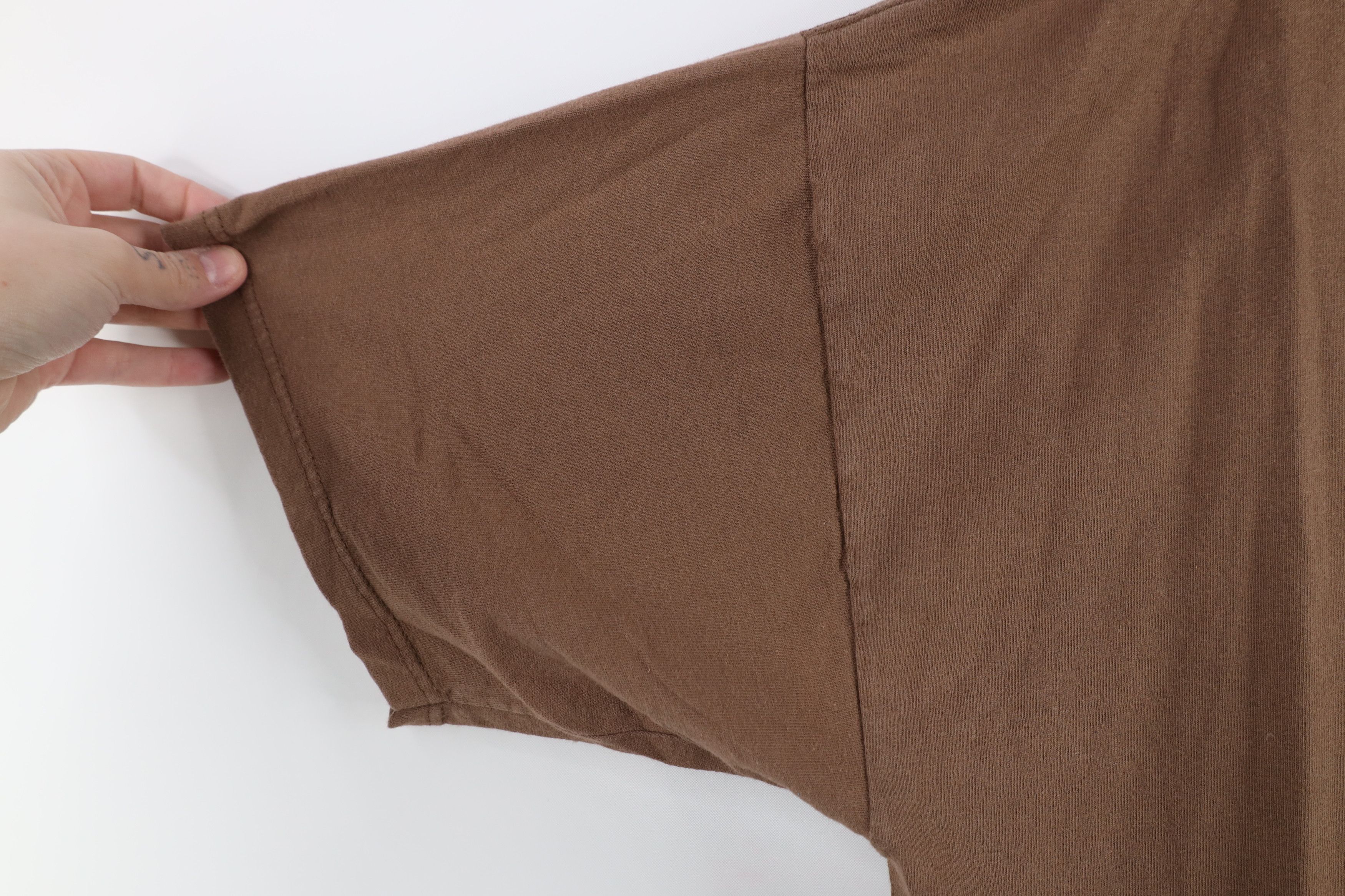 Vintage Vintage 90s Streetwear Heavyweight Cotton T-Shirt Brown Size US XL / EU 56 / 4 - 7 Thumbnail