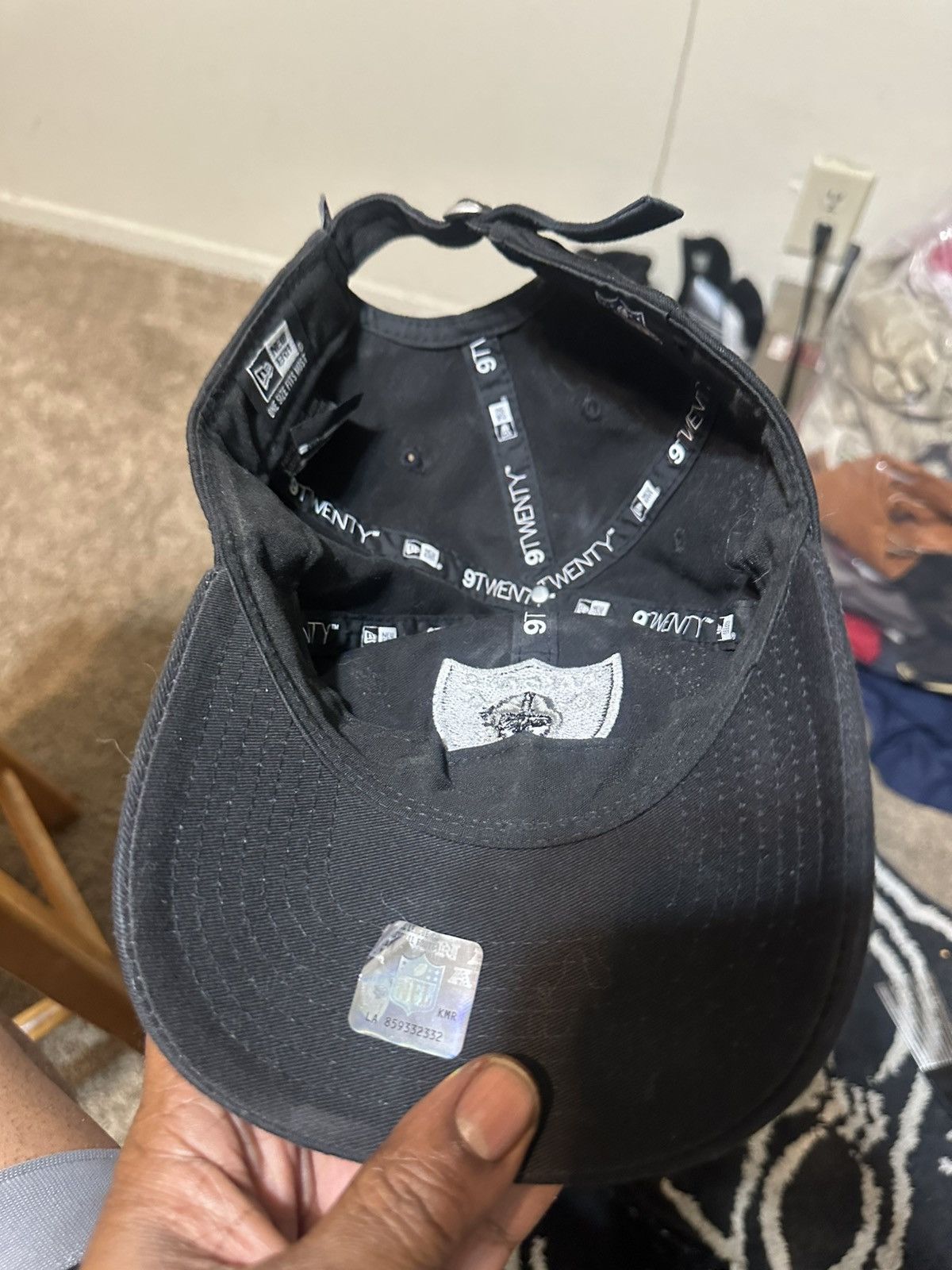 NFL Vintage NFl Las Vegas Raiders “triple black” hat 00s Size ONE SIZE - 7 Thumbnail