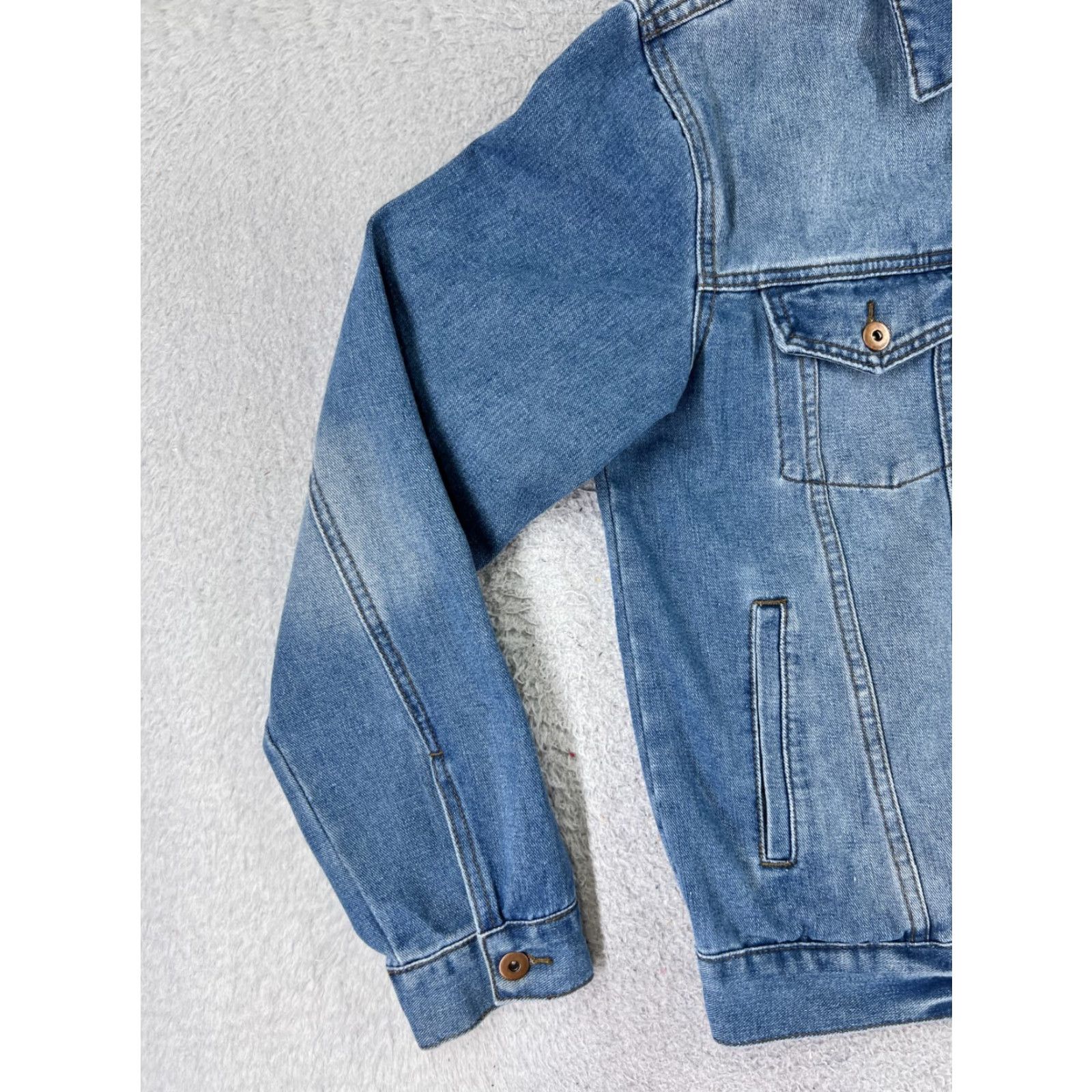 Lee VINTAGE Lee Jacket Womens L Blue Denim Trucker 100% Cotton Pockets 70's Theme American Music Basic Jacket Size L / US 10 / IT 46 - 3 Thumbnail