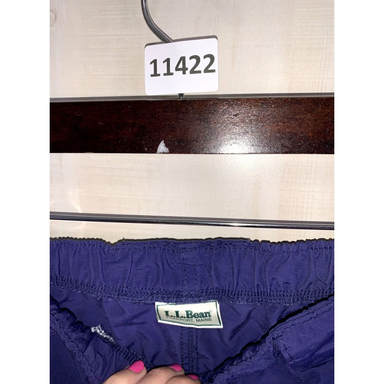 Vintage VINTAGE L.L. Bean Purple Tapered Nylon Zip Ankle Track Pants Pull On Adult Large Size US 33 - 8 Thumbnail