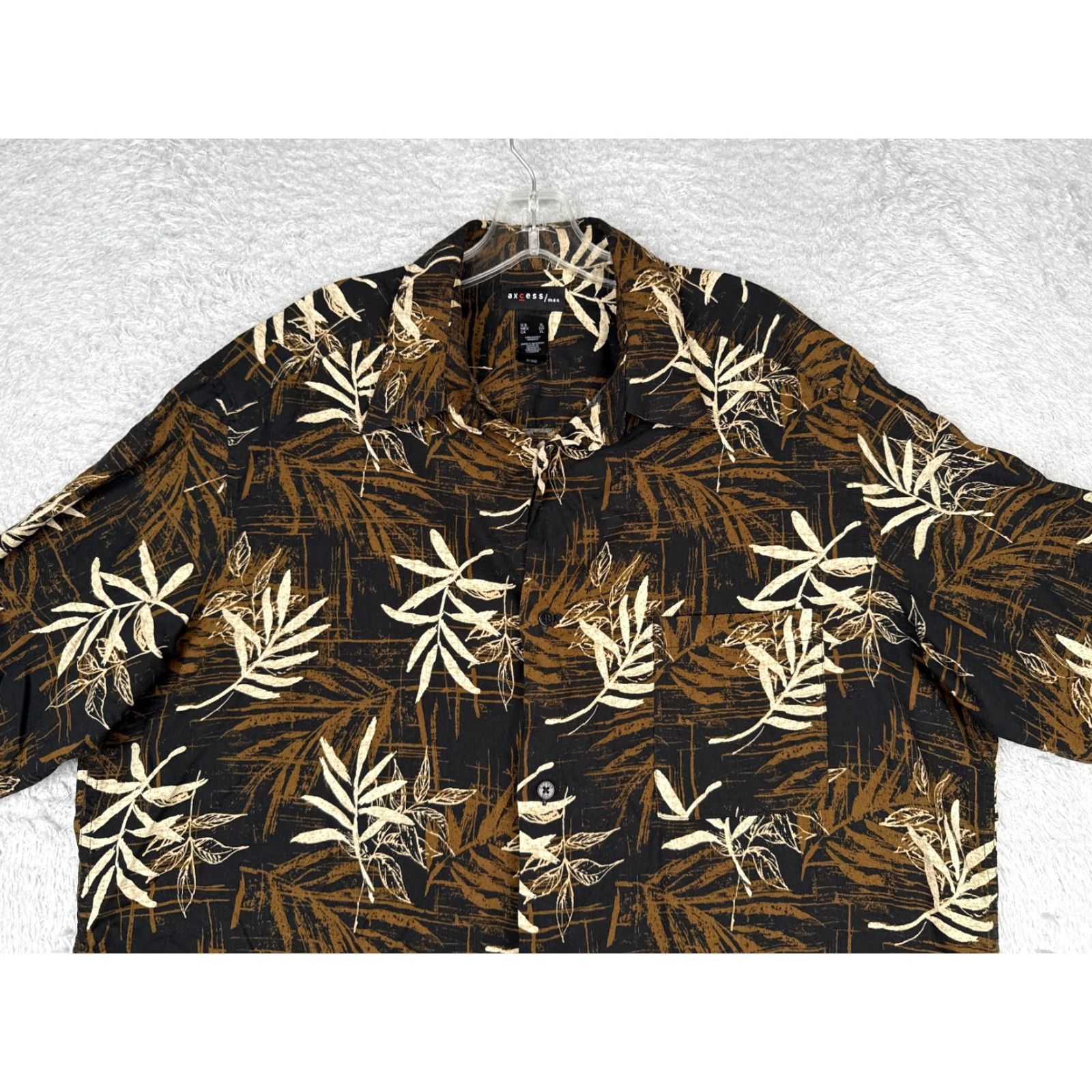 Vintage VINTAGE Axcess Shirt Mens XL Black Floral Leaf Hawaiian Button-Up Rayon Size US XL / EU 56 / 4 - 4 Thumbnail