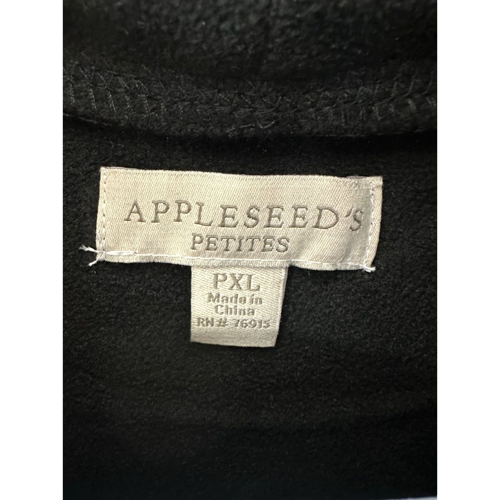 Vintage Appleseeds Womens Shirt Petite XL Black Long Sleeve Crowl Neck Fleece Shirt Size XL / US 12-14 / IT 48-50 - 4 Thumbnail