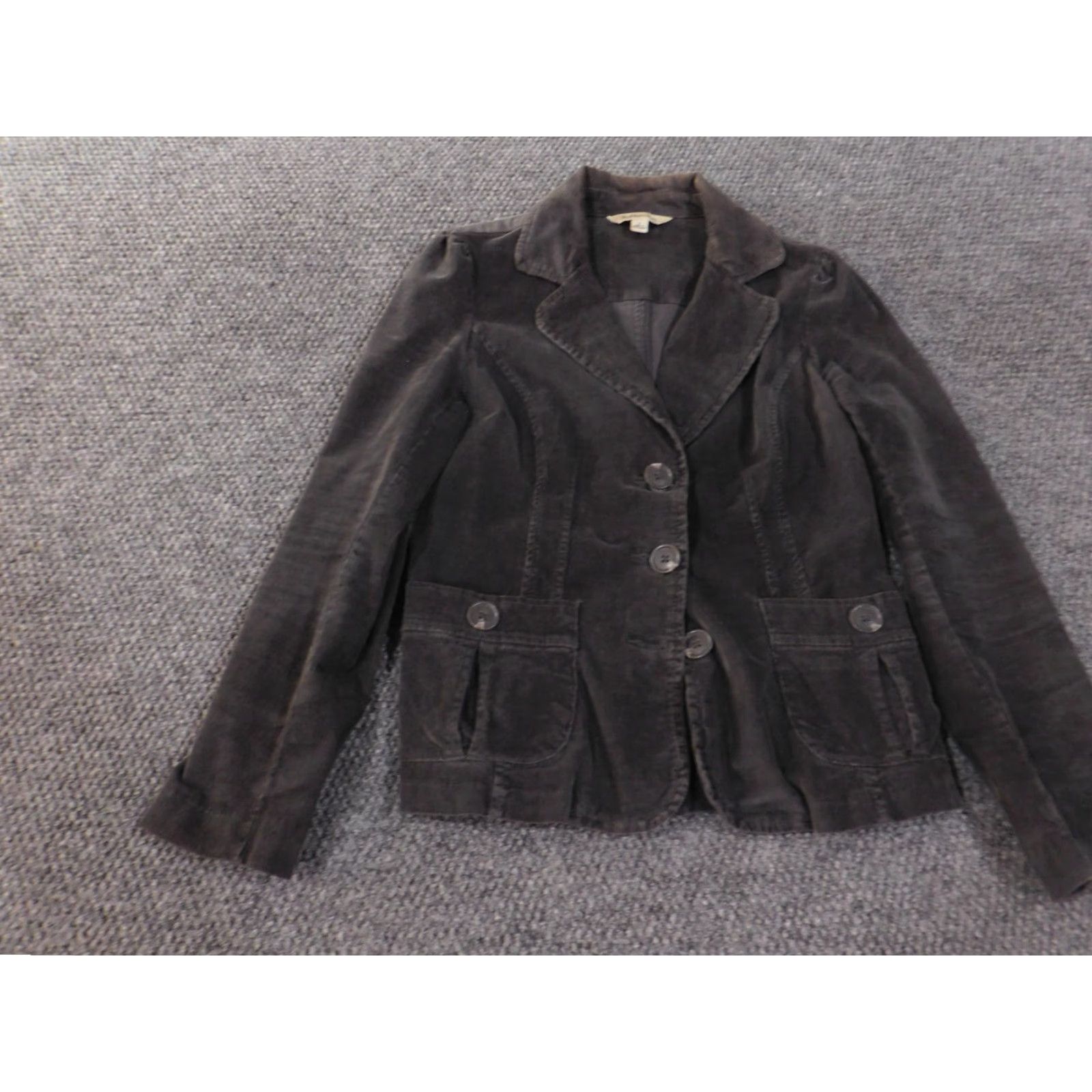 Vintage St. John's Bay Blazer Jacket Womens S Gray Corduroy Stretch Casual Long Sleeve Button Size S / US 4 / IT 40 - 3 Thumbnail