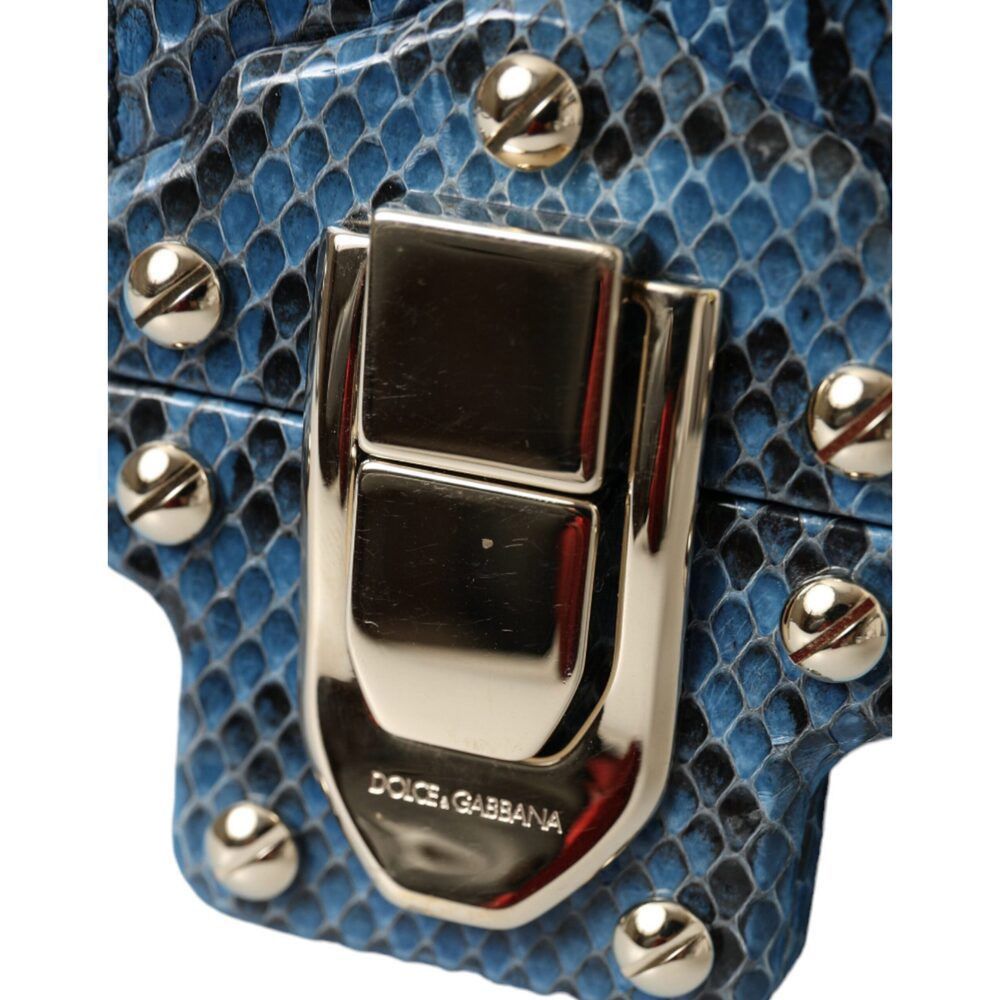 Dolce & Gabbana Dolce & Gabbana Blue Beige Exotic Leather LUCIA Crossbody Pu Size ONE SIZE - 7 Thumbnail