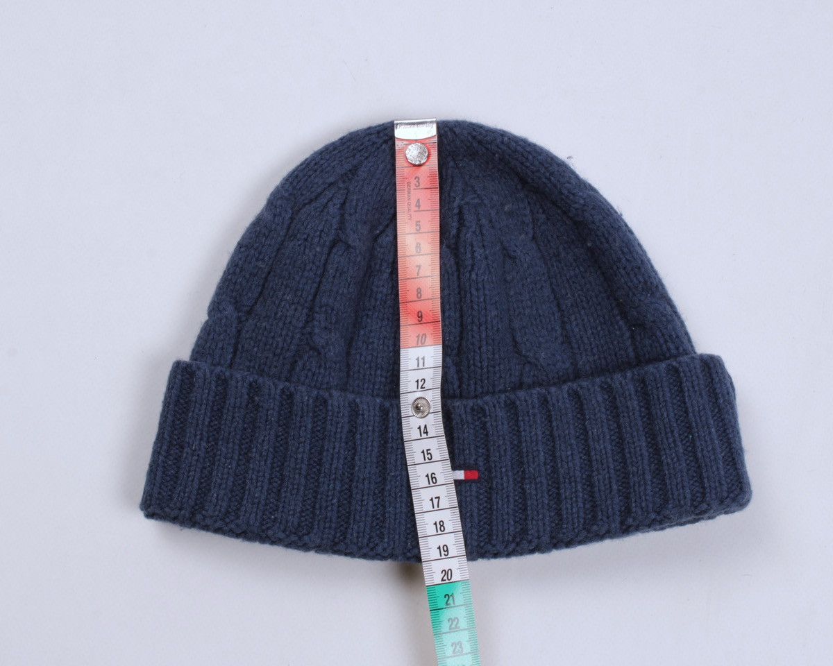Tommy Hilfiger × Vintage TOMMY HILFIGER Wool Cable Knit Logo Embroidered Beanie Hat Size ONE SIZE - 7 Thumbnail