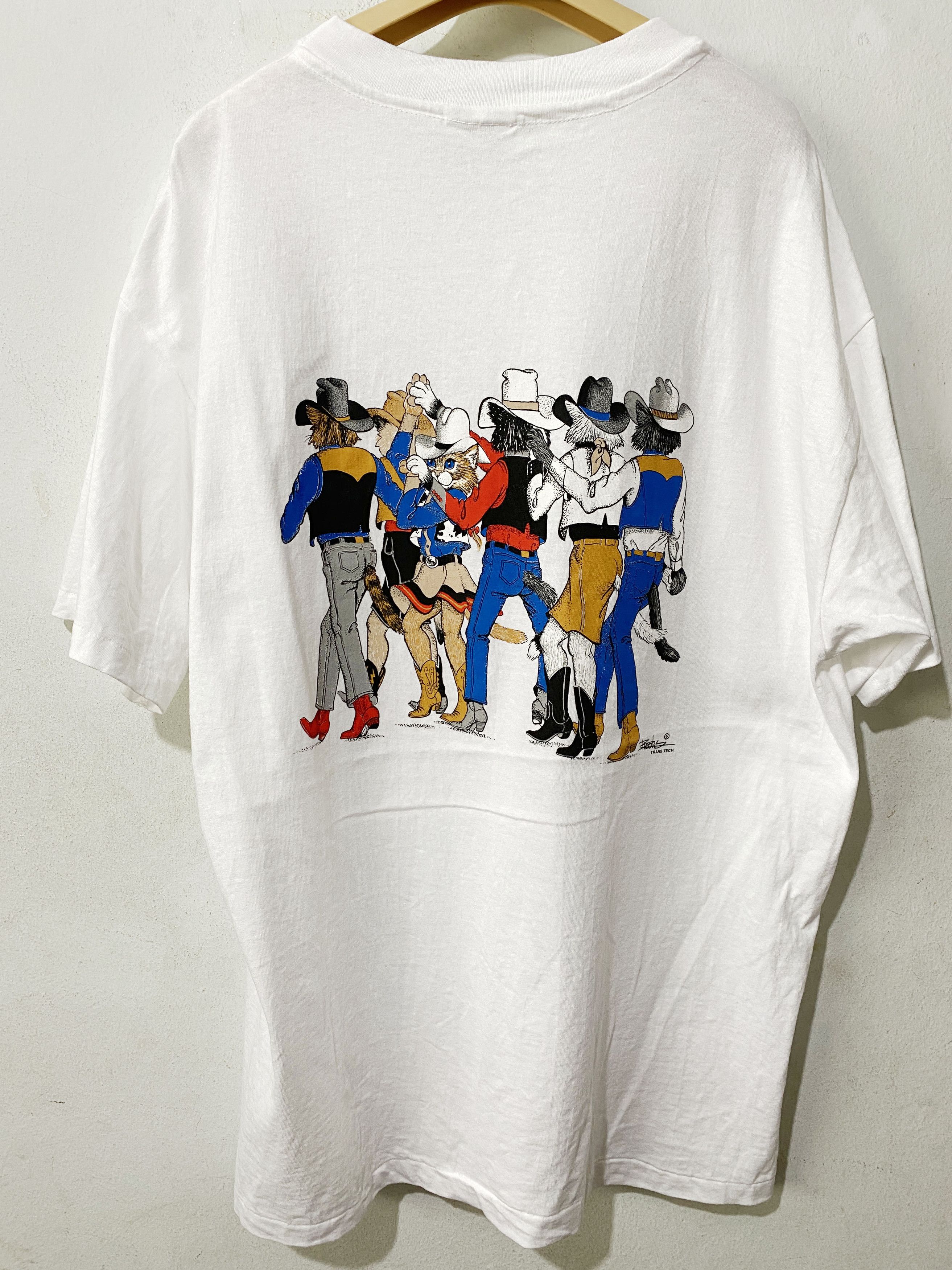 Vintage Vintage 90s Cowboy Cat Shirt Size US XL / EU 56 / 4 - 3 Thumbnail