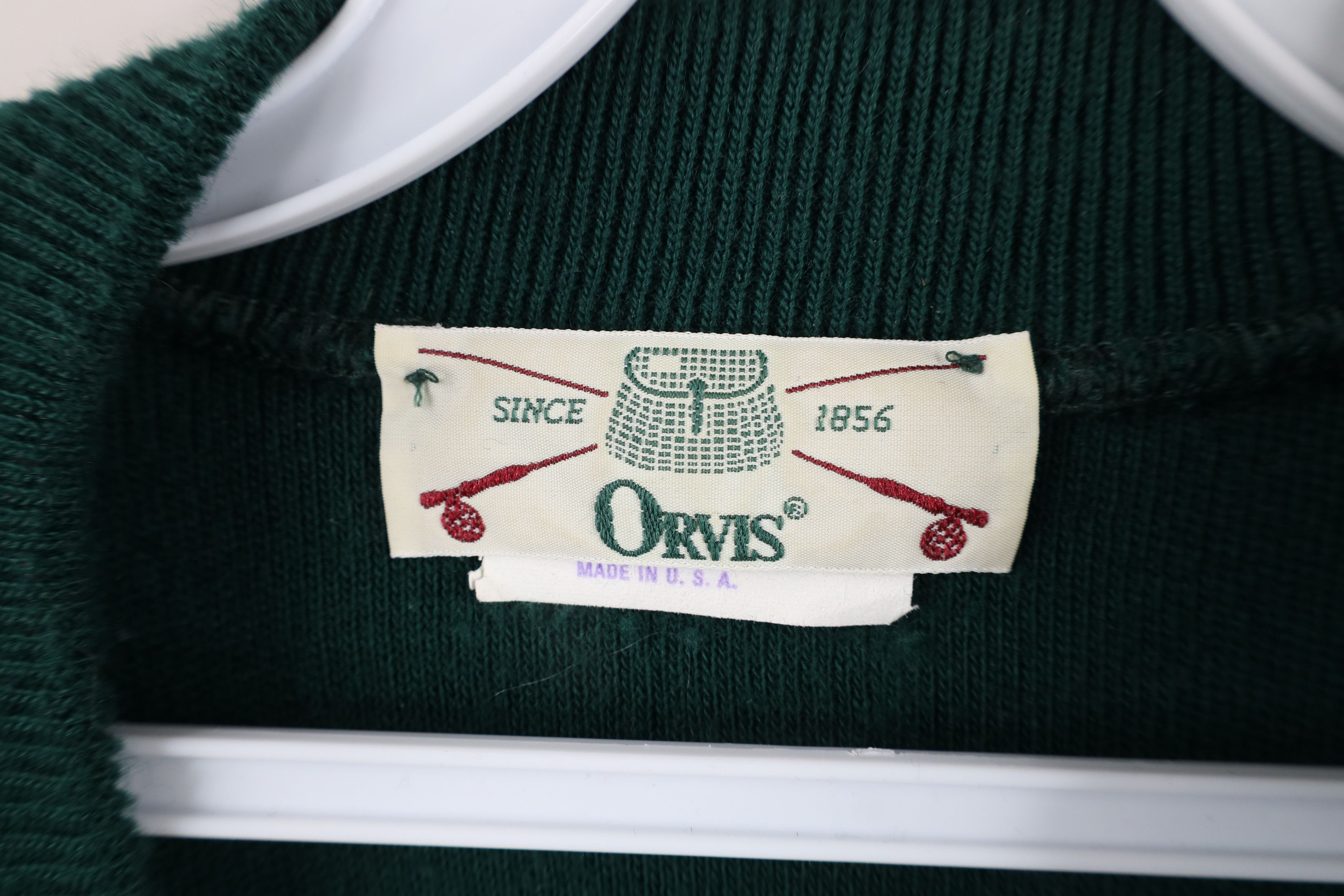 Orvis × Vintage Vintage 90s Orvis Knit Mock Neck Sweater Green Acrylic USA Size XL / US 12-14 / IT 48-50 - 6 Thumbnail