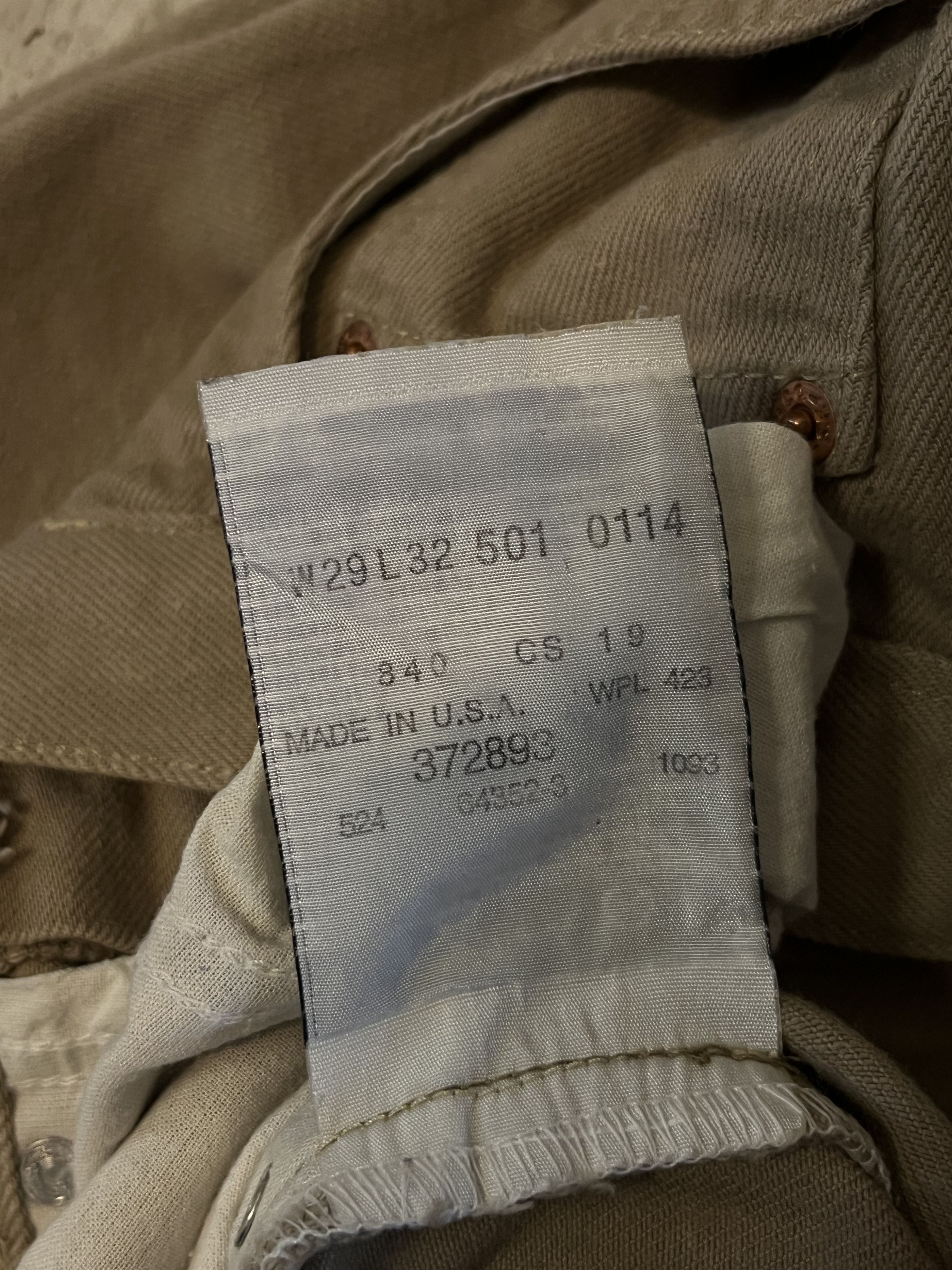 Levi's × Levi's Vintage Clothing × Vintage 1993 Vintage Levis 501 Made in USA Beige W29 L32 Size 28" / US 6 / IT 42 - 7 Thumbnail
