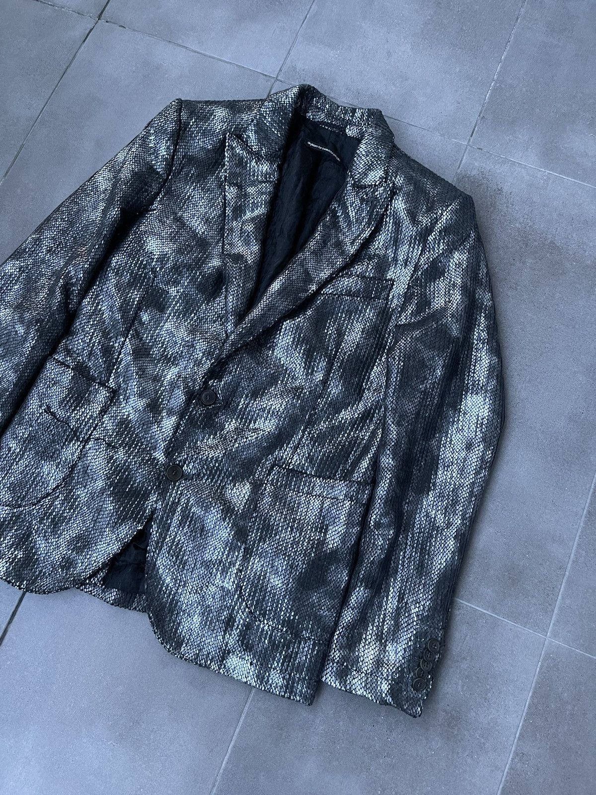 DRYKORN Drykorn Snake Skin Patter Sequin Grey Blazer Size 40R - 10 Thumbnail