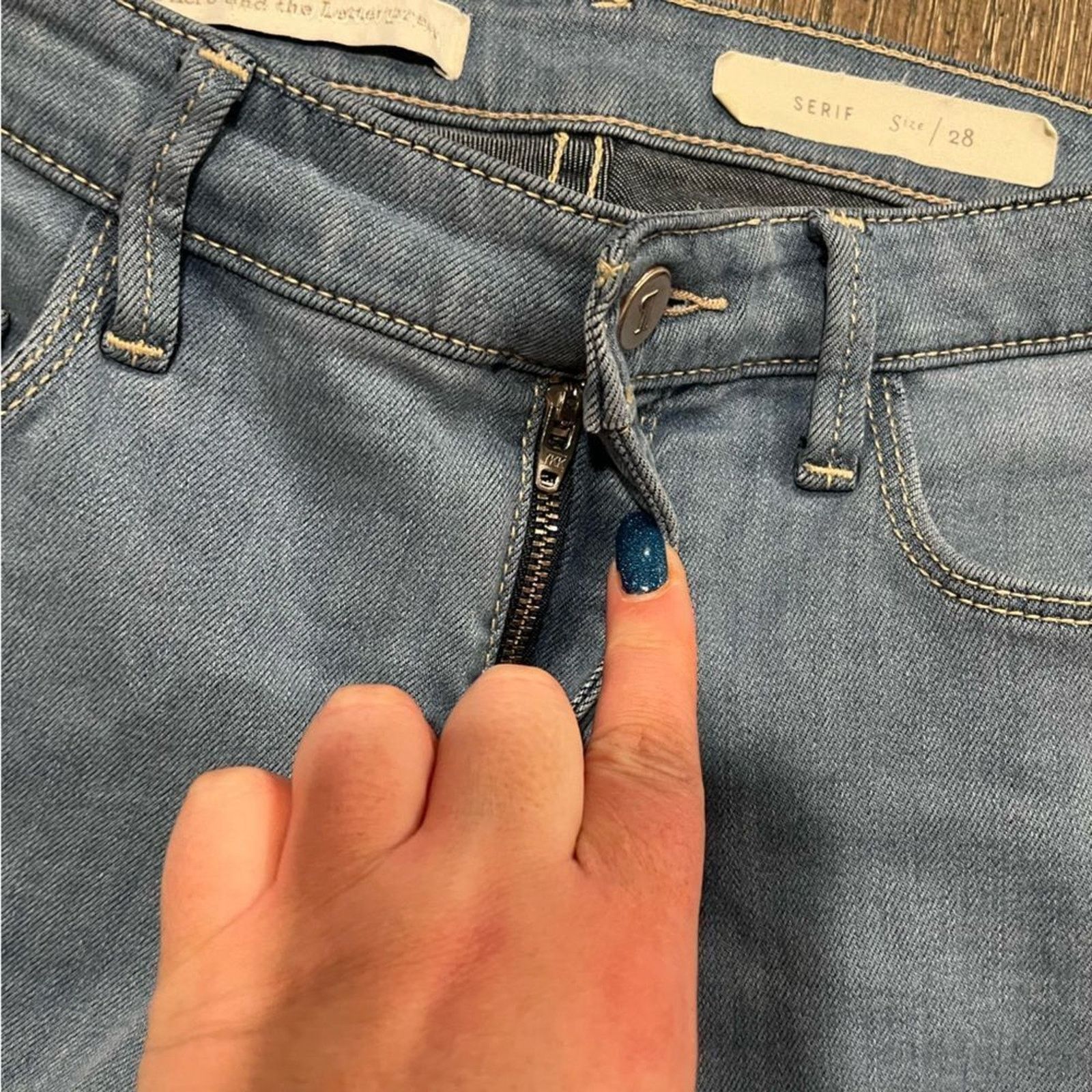 Anthropologie Pilcro and the Letterpress Serif Jeans Straight Leg Size 28" / US 6 / IT 42 - 5 Thumbnail