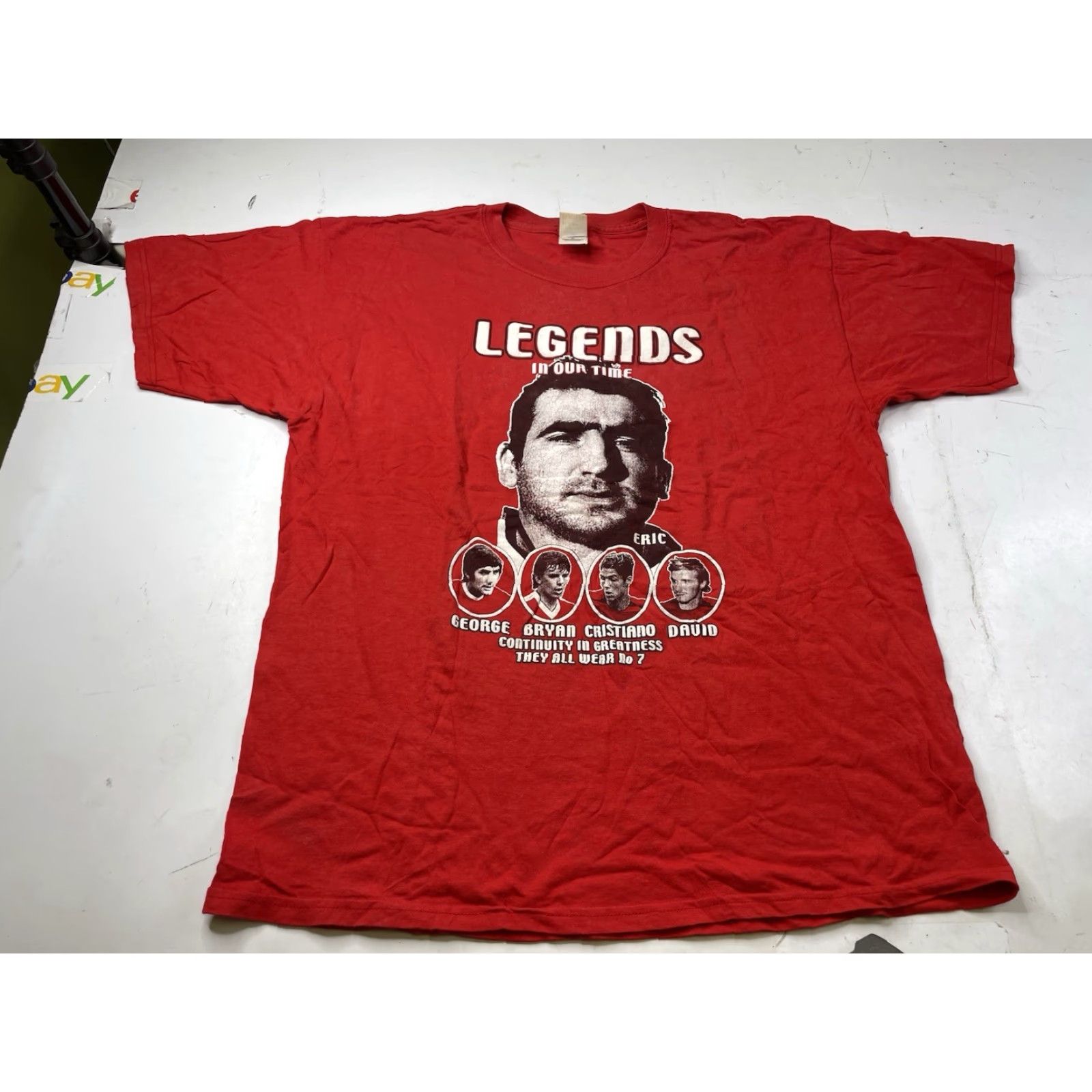 Gildan VINTAGE Manchester United Eric Cantona Legends T Shirt #7 Soccer Futbol Mens XL Size US L / EU 52-54 / 3 - 2 Thumbnail