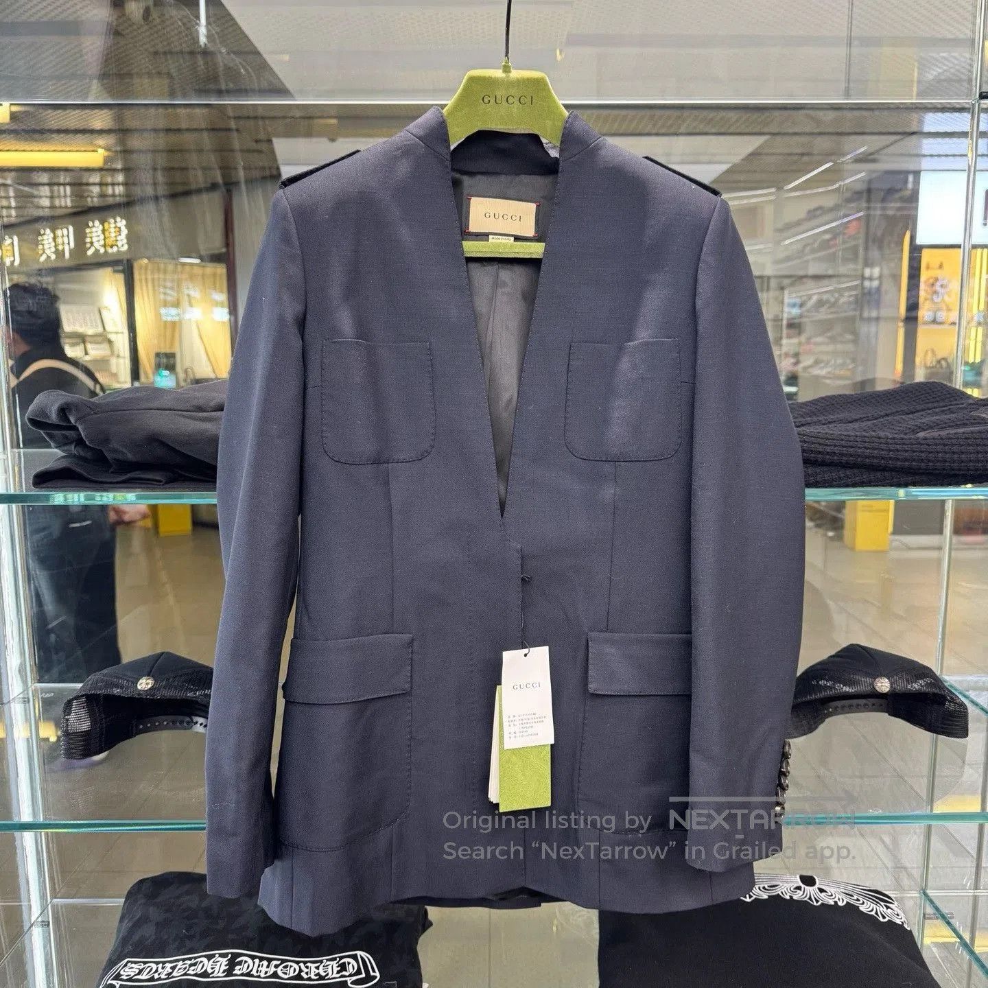 Gucci Gucci Navy Blue Jacket Size 42 with Belt. Size US XS / EU 42 / 0 - 1 Thumbnail