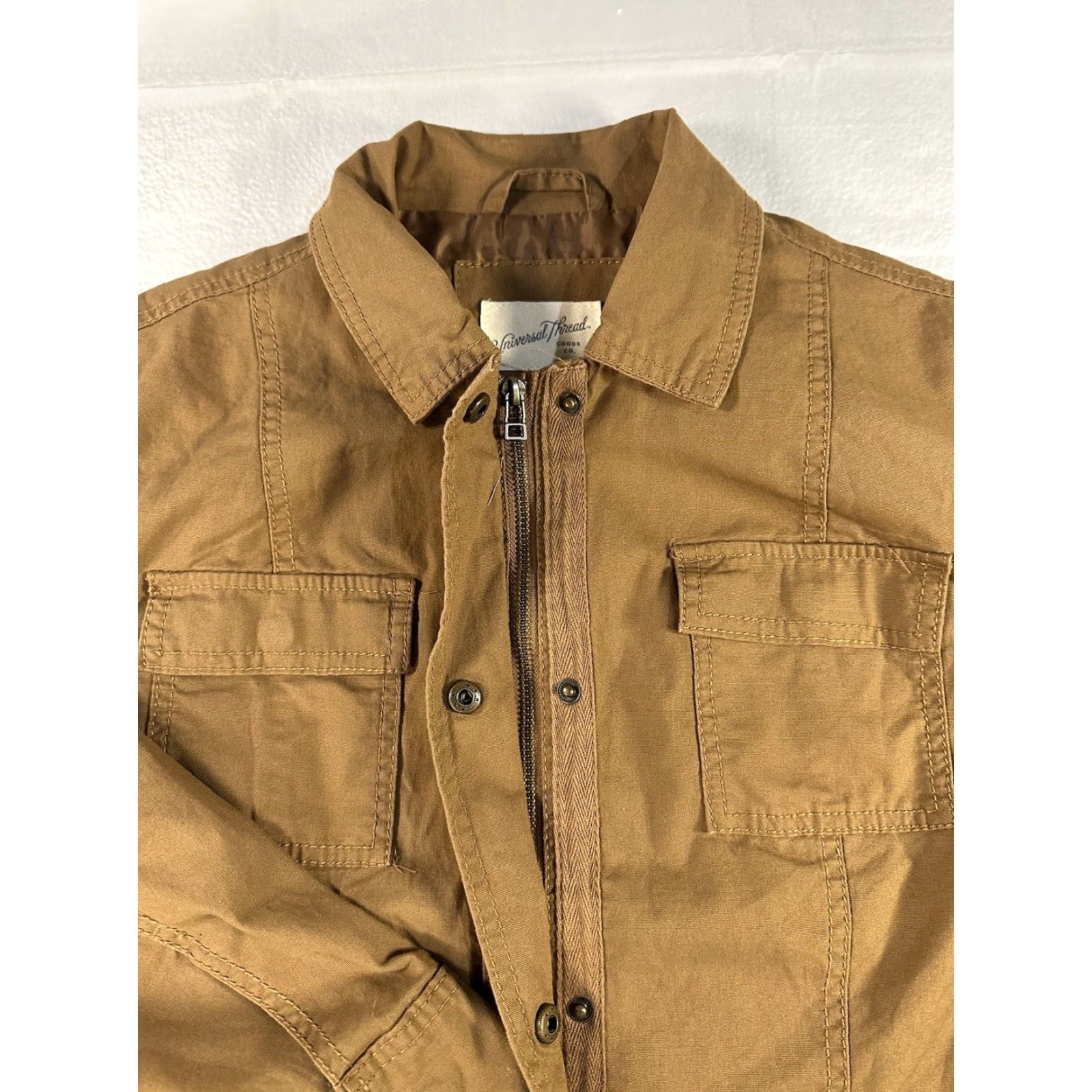 Vintage Universal Threads Jacket Womens XS Brown 100% Cotton Detroit Style Utility Coat Size XS / US 0-2 / IT 36-38 - 4 Thumbnail