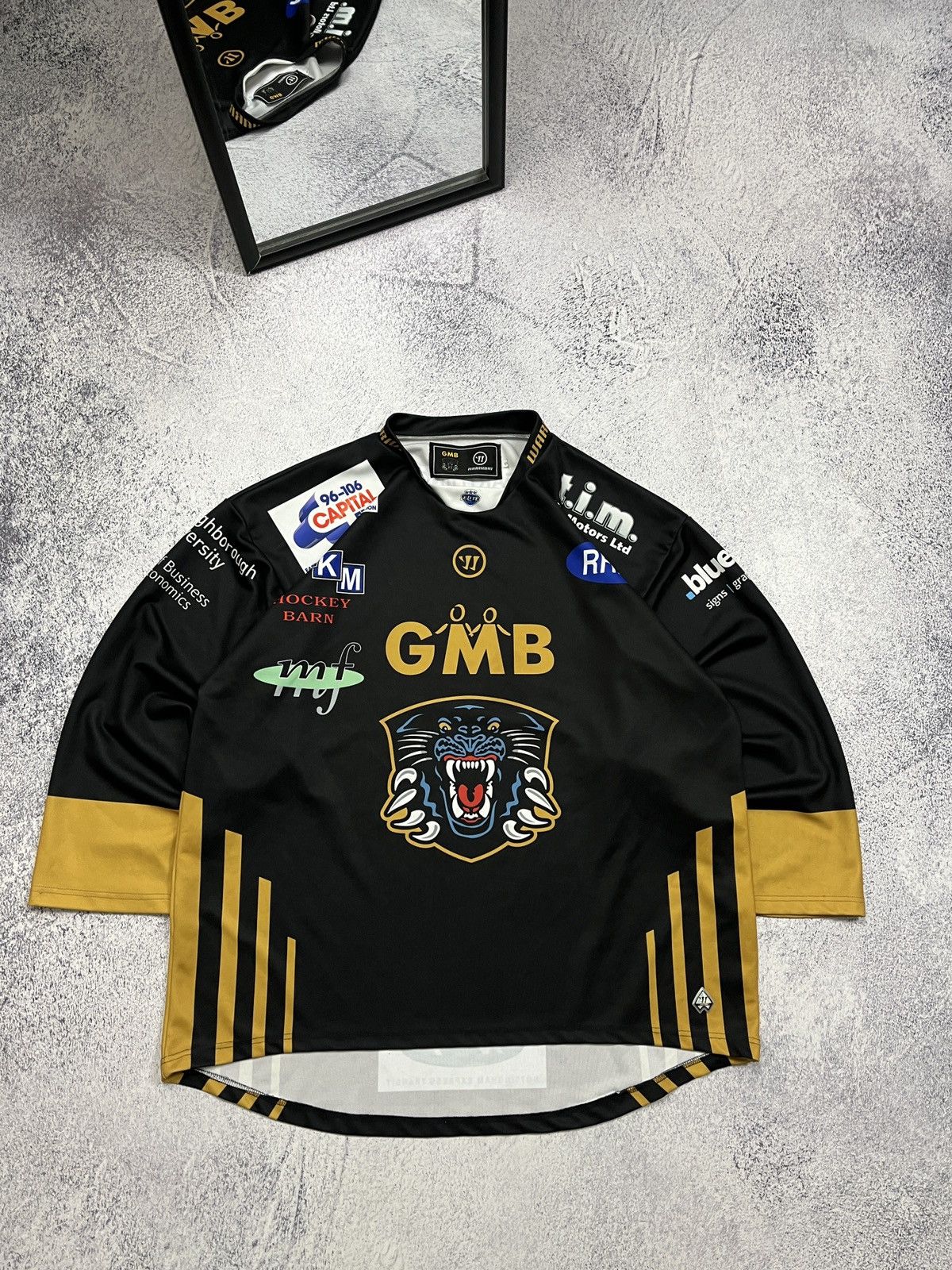 NHL × Warrior GMB Nottingham Panthers Warrior Ice Hockey Jersey Shirt Rare Size US XXL / EU 58 / 5 - 1 Thumbnail