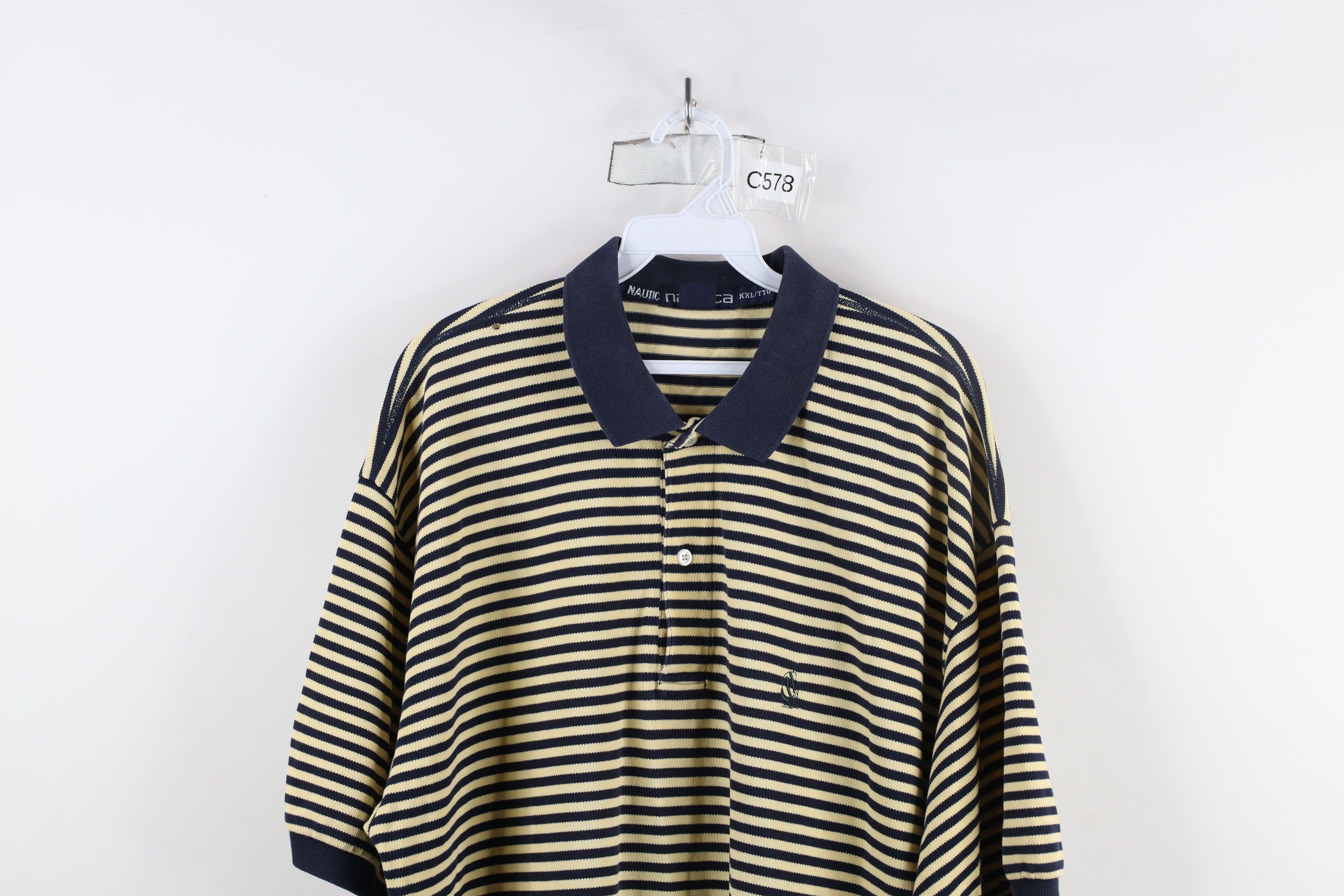 Nautica × Vintage Vintage 90s Nautica Sailboat Thermal Knit Golf Polo Shirt Size US XXL / EU 58 / 5 - 2 Thumbnail