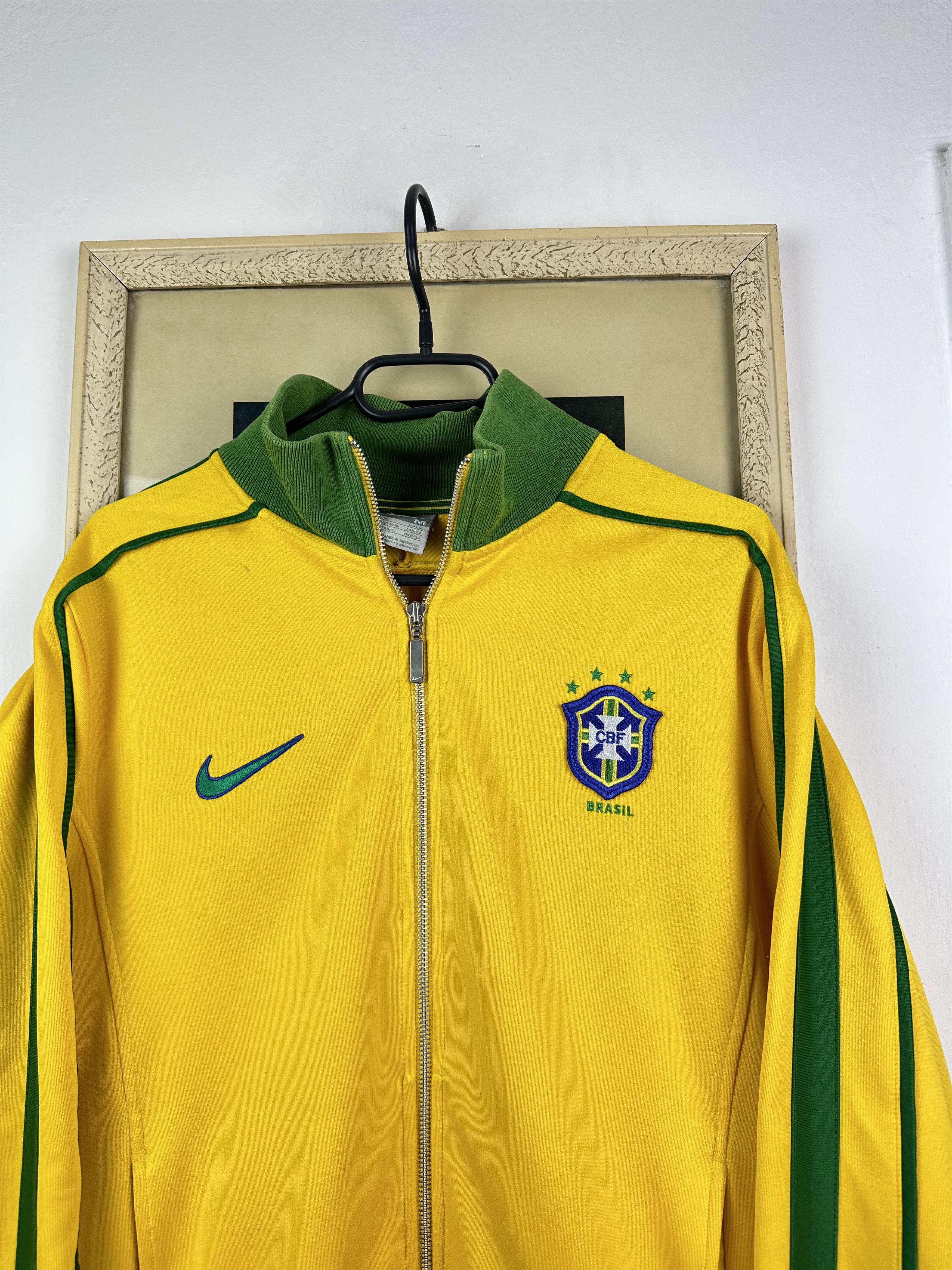 Nike × Vintage Vintage Nike Brazil Jacket Track Top Soccer Rare Size US M / EU 48-50 / 2 - 2 Thumbnail