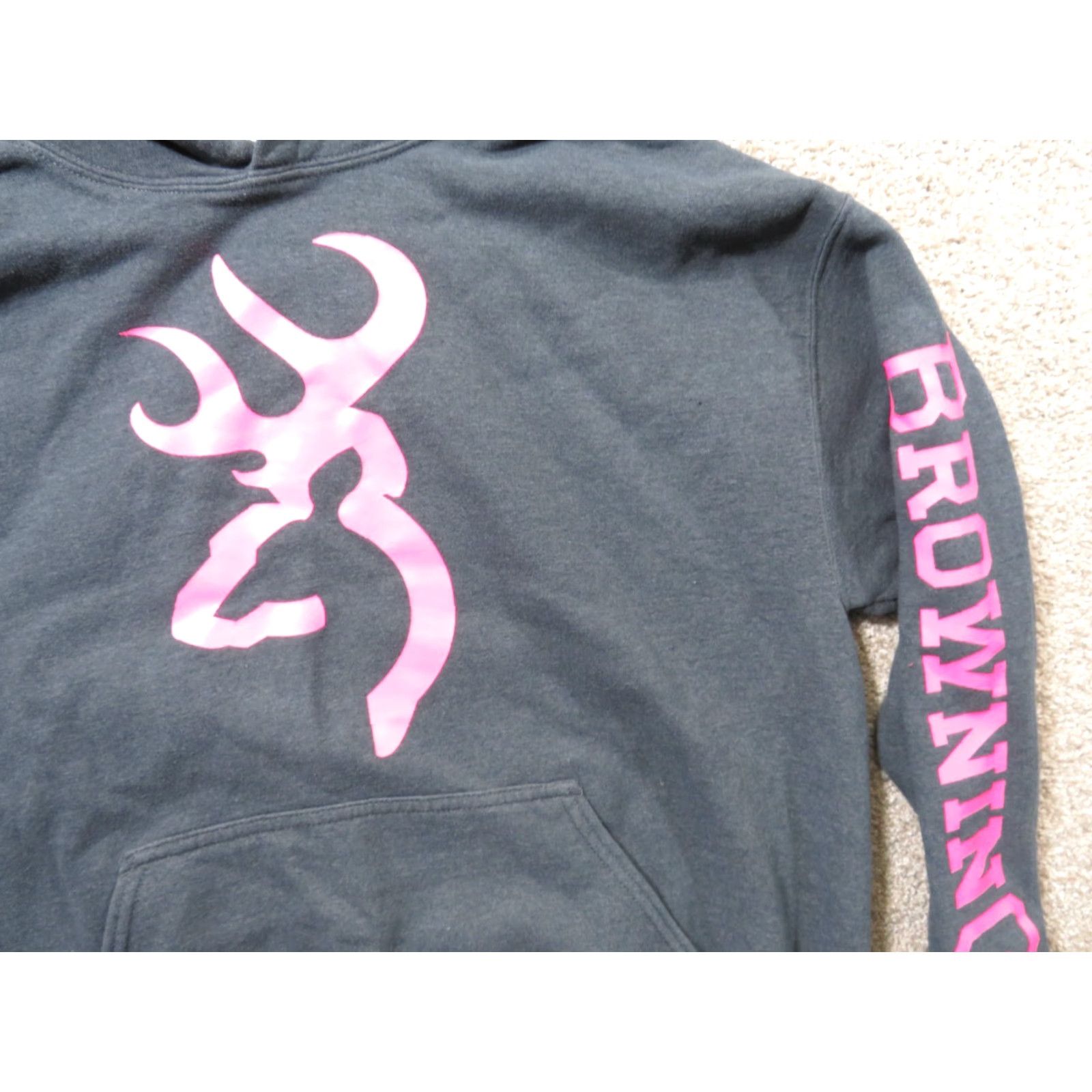 Vintage Browning Buckmark Pink Women's L Country Hoodie Pullover Sweatshirt Long Sleeve Hooded Pockets Graphic Print Logo Casual Americana Western Size L / US 10 / IT 46 - 3 Thumbnail