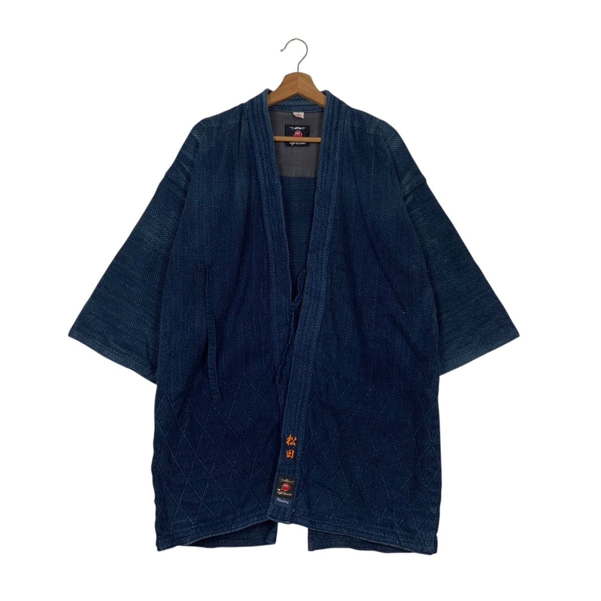 Vintage FUJI DARUMA Indigo Sashiko Thick Weave Kimono #3567-C163 Size US L / EU 52-54 / 3 - 1 Thumbnail