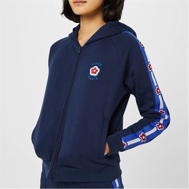Kenzo o1g2r1mq1024 Floral Logo Hoodie in Blue Size M / US 6-8 / IT 42-44 - 2 Thumbnail