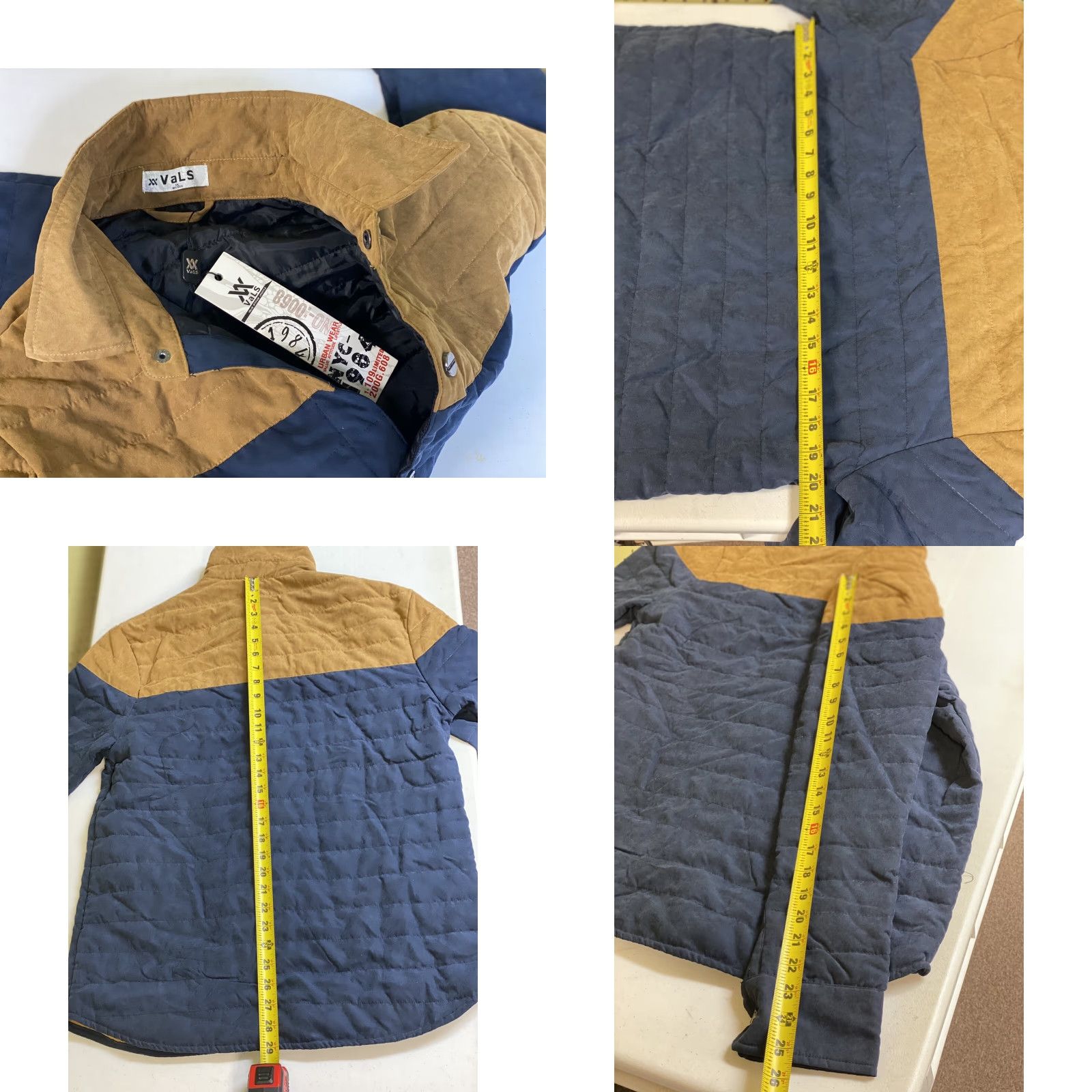 Denime Vals Denim Quilted Slim Fitted Button Shirt Jacket NWT, Button-Up, Long Sleeve, Collared, Multicolor Polyester, XL, Men Size US XL / EU 56 / 4 - 8 Thumbnail