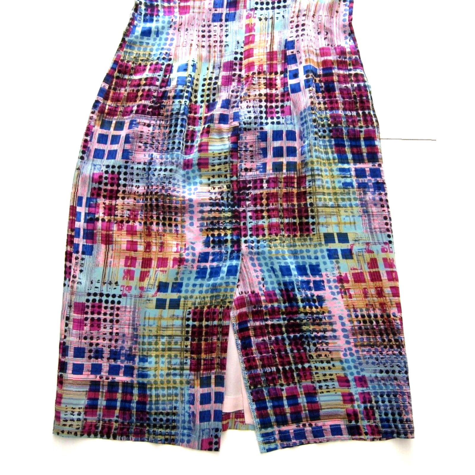 Pinko Mercy Jones 100% Rayon Pink Blue Plaid Sleeveless Sheath Tank Dress Small Size S / US 4 / IT 40 - 7 Thumbnail