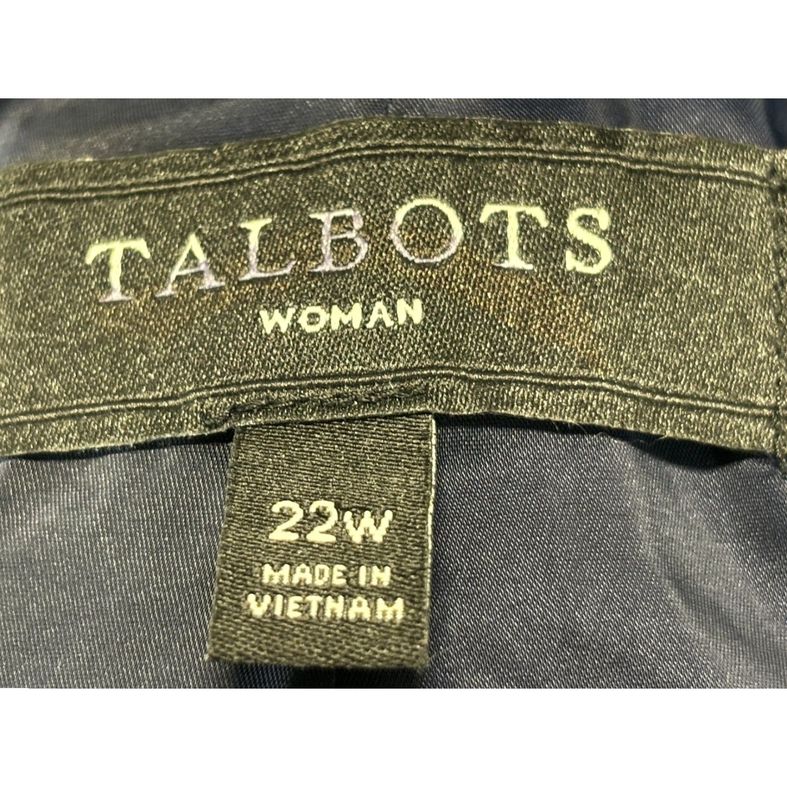 Talbots Talbots Plus Size 22W Navy Button-Up Jacket with Peter Pan Collar - Women's Cotton Blend Casual Outerwear Size 3XL / US 20-22 - 7 Thumbnail