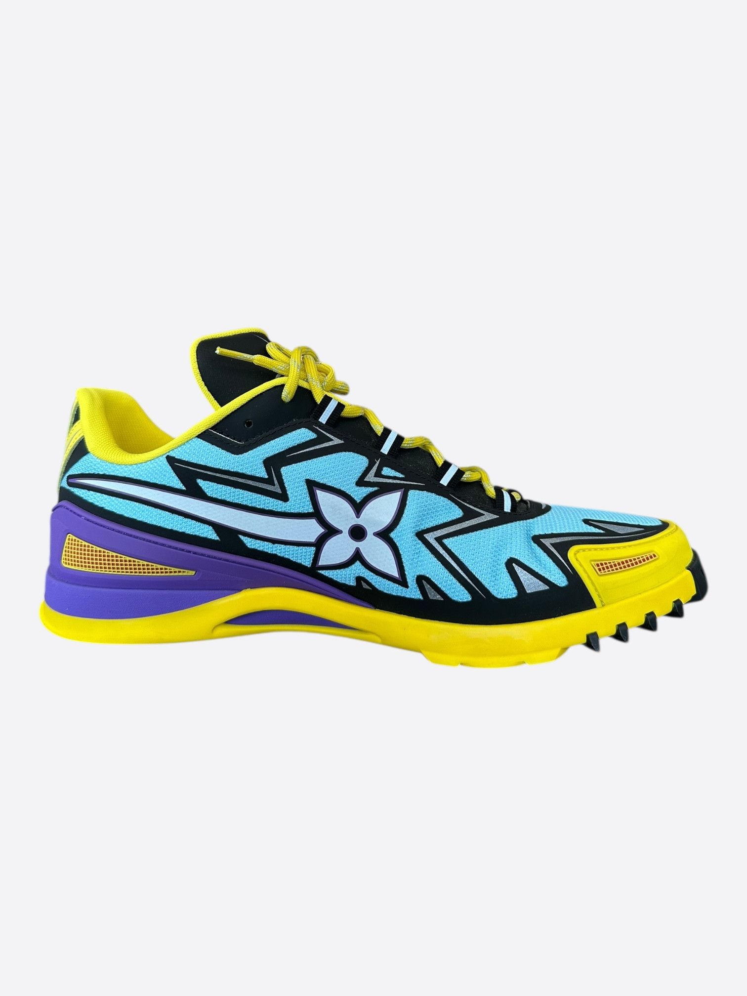 Louis Vuitton Louis Vuitton Yellow & Blue Sprint Sneakers Size US 9.5 / EU 42-43 - 5 Thumbnail